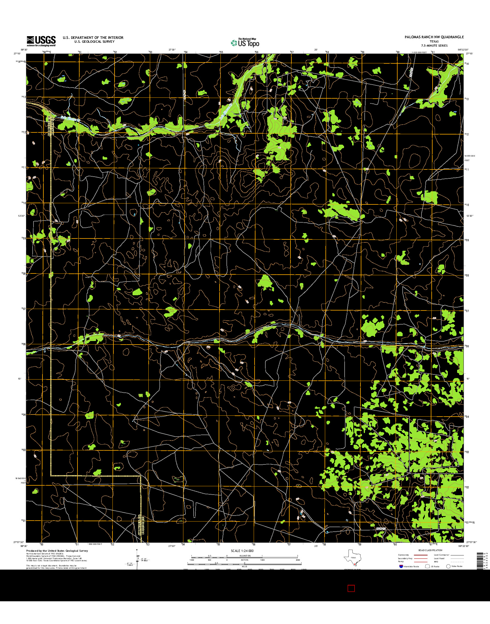 USGS US TOPO 7.5-MINUTE MAP FOR PALOMAS RANCH NW, TX 2016