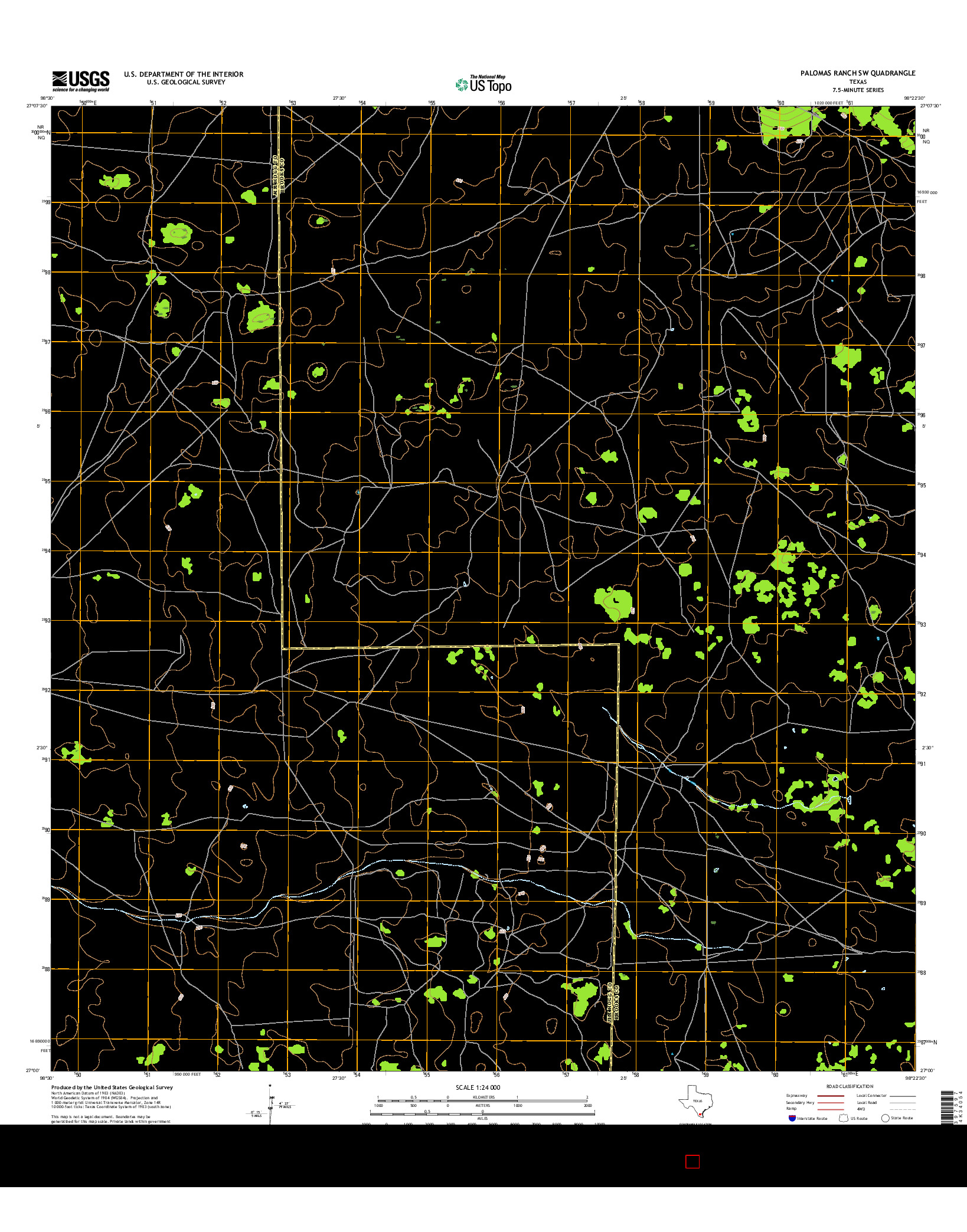 USGS US TOPO 7.5-MINUTE MAP FOR PALOMAS RANCH SW, TX 2016