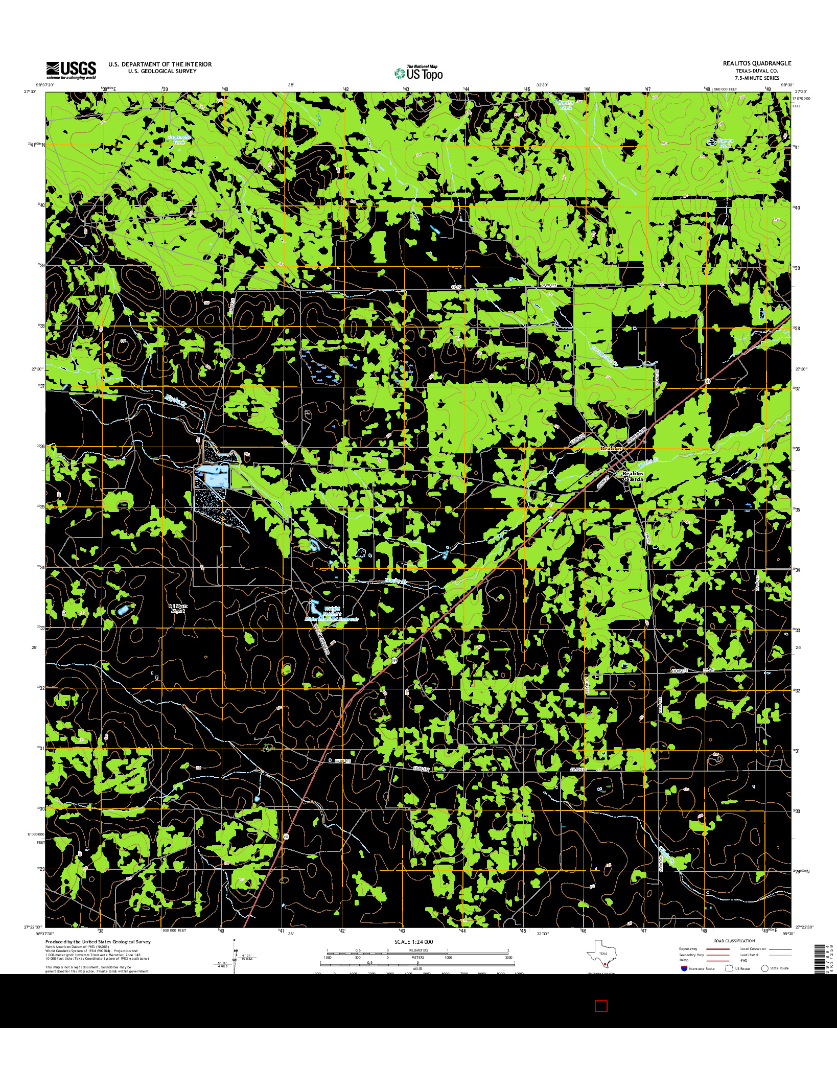 USGS US TOPO 7.5-MINUTE MAP FOR REALITOS, TX 2016