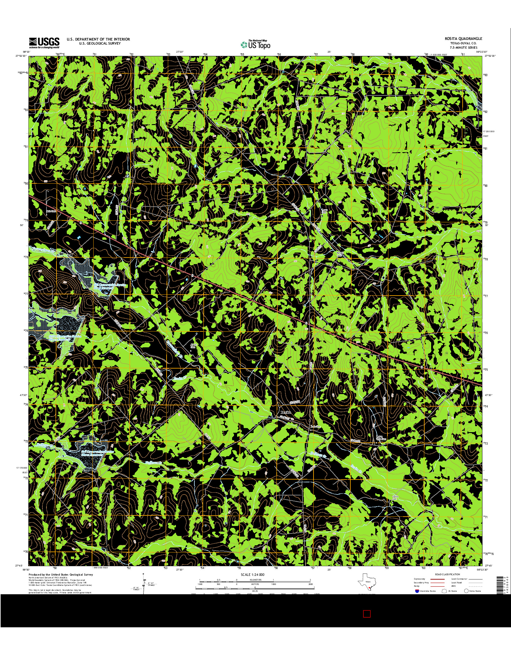 USGS US TOPO 7.5-MINUTE MAP FOR ROSITA, TX 2016