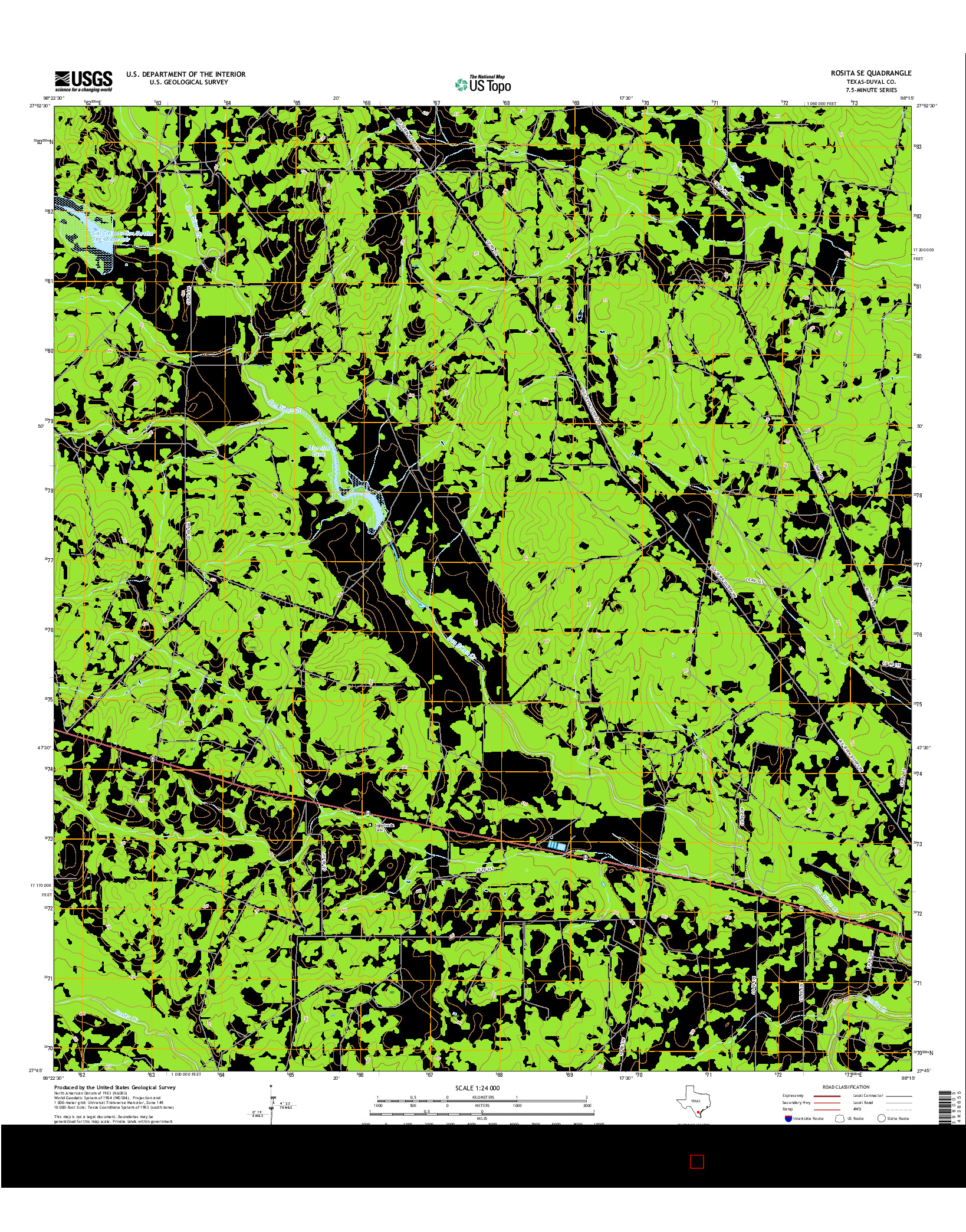 USGS US TOPO 7.5-MINUTE MAP FOR ROSITA SE, TX 2016