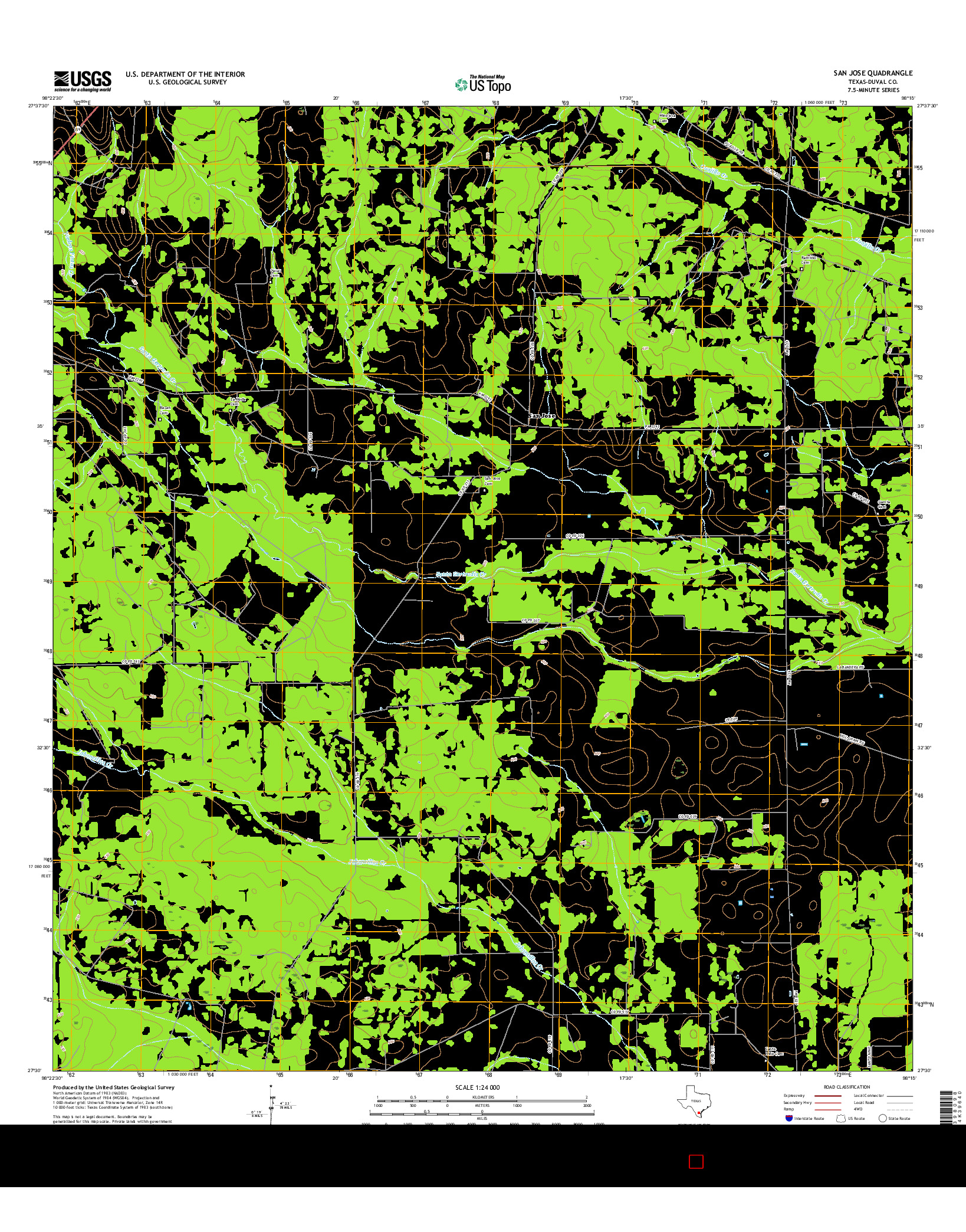 USGS US TOPO 7.5-MINUTE MAP FOR SAN JOSE, TX 2016