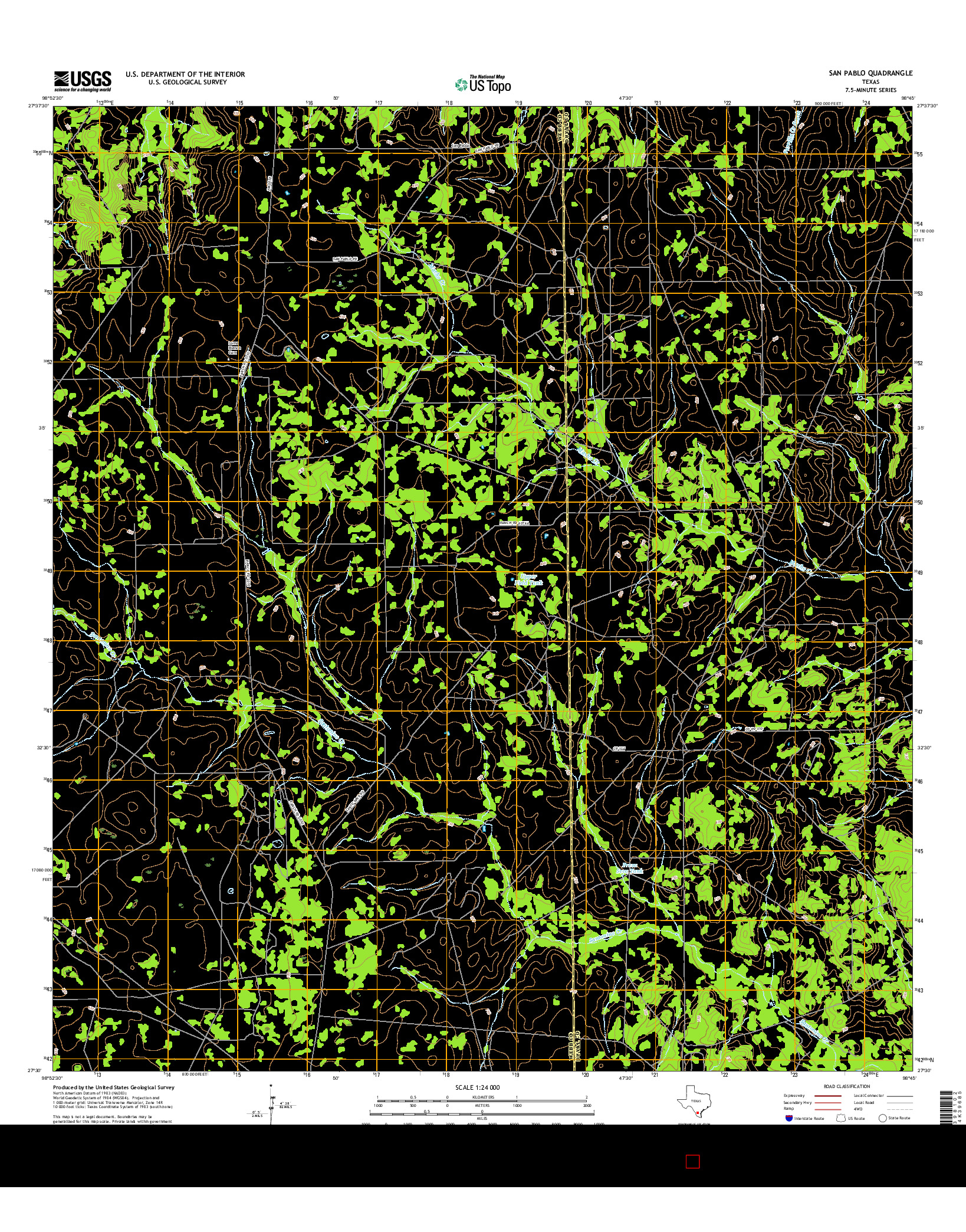 USGS US TOPO 7.5-MINUTE MAP FOR SAN PABLO, TX 2016