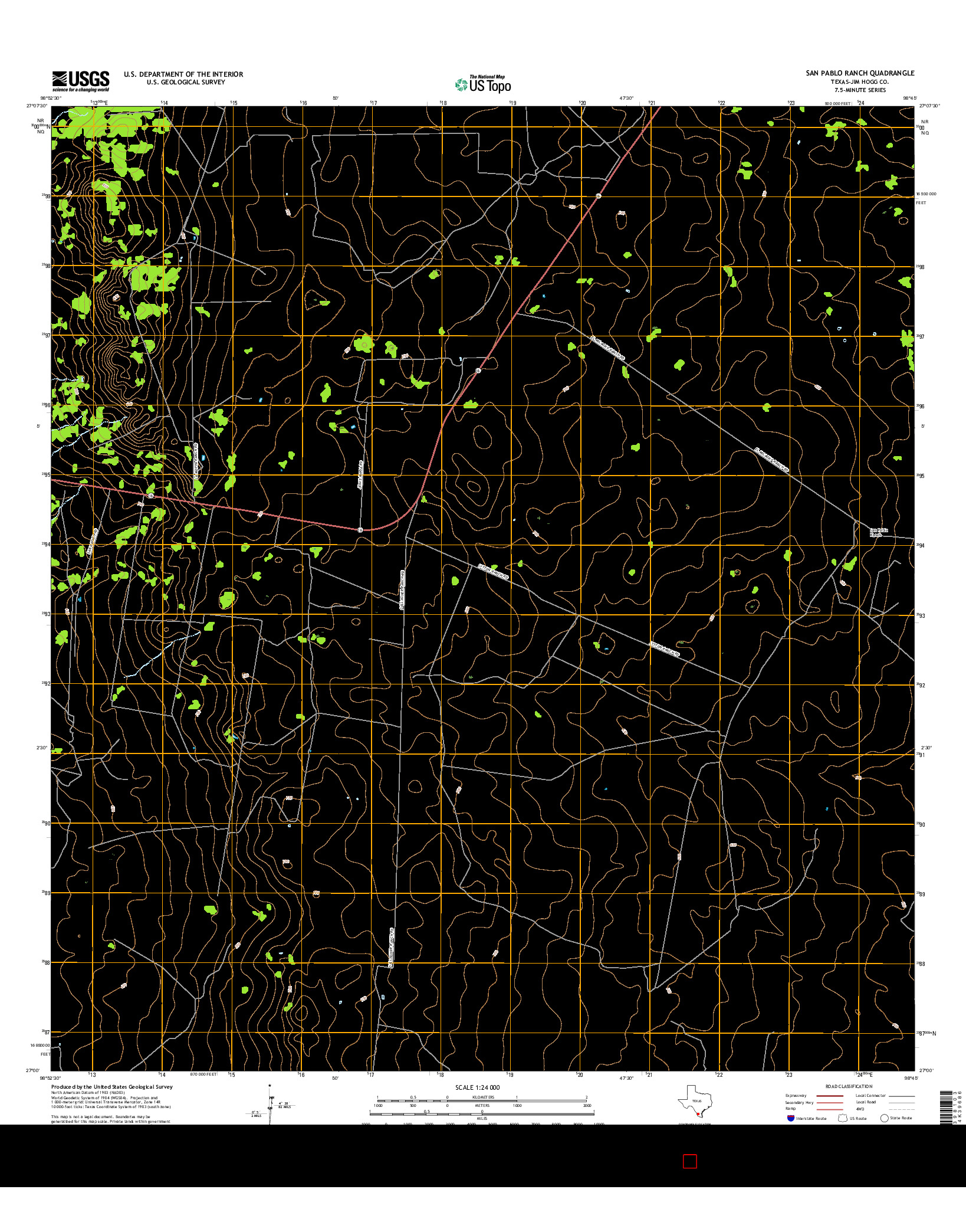 USGS US TOPO 7.5-MINUTE MAP FOR SAN PABLO RANCH, TX 2016