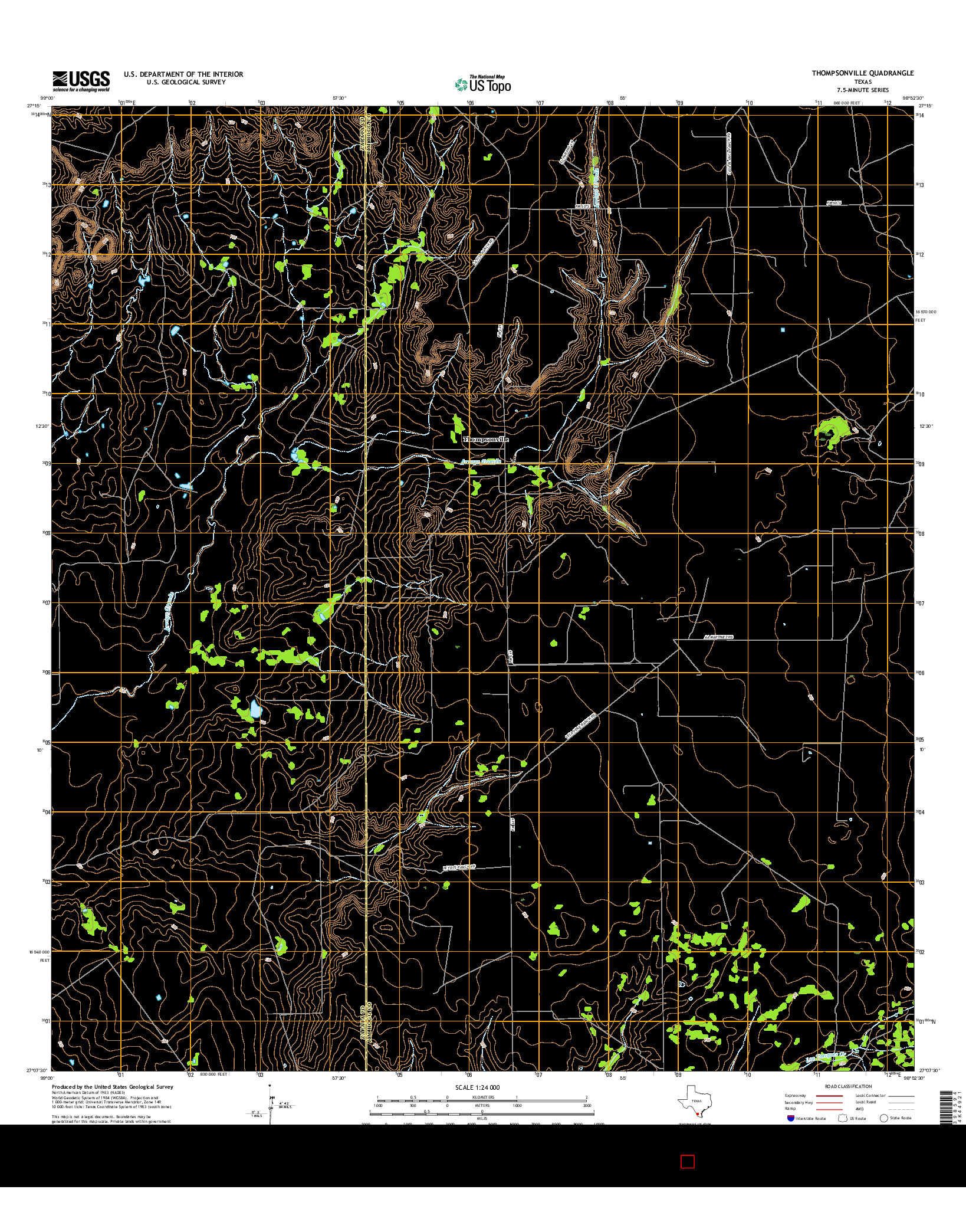 USGS US TOPO 7.5-MINUTE MAP FOR THOMPSONVILLE, TX 2016