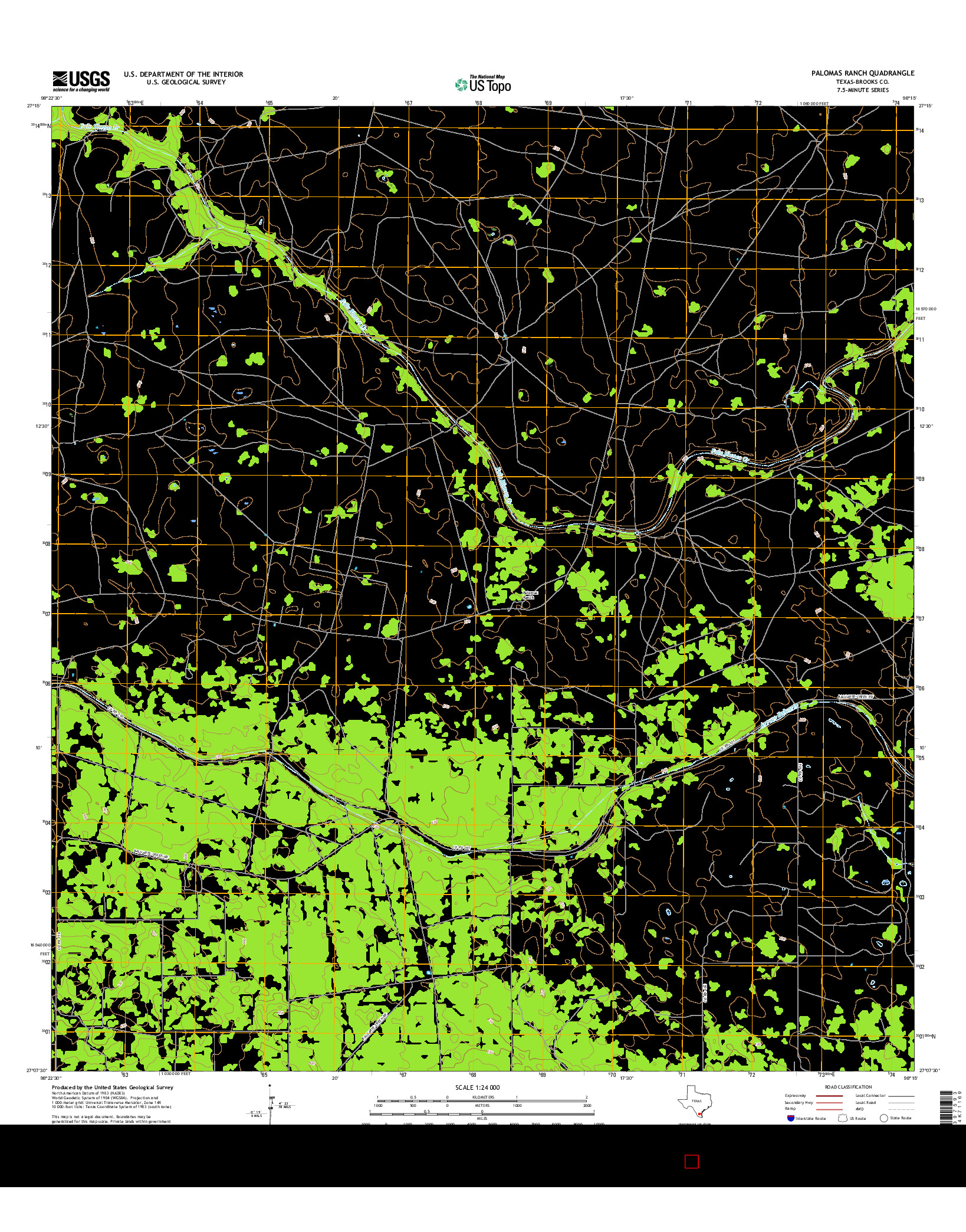 USGS US TOPO 7.5-MINUTE MAP FOR PALOMAS RANCH, TX 2016