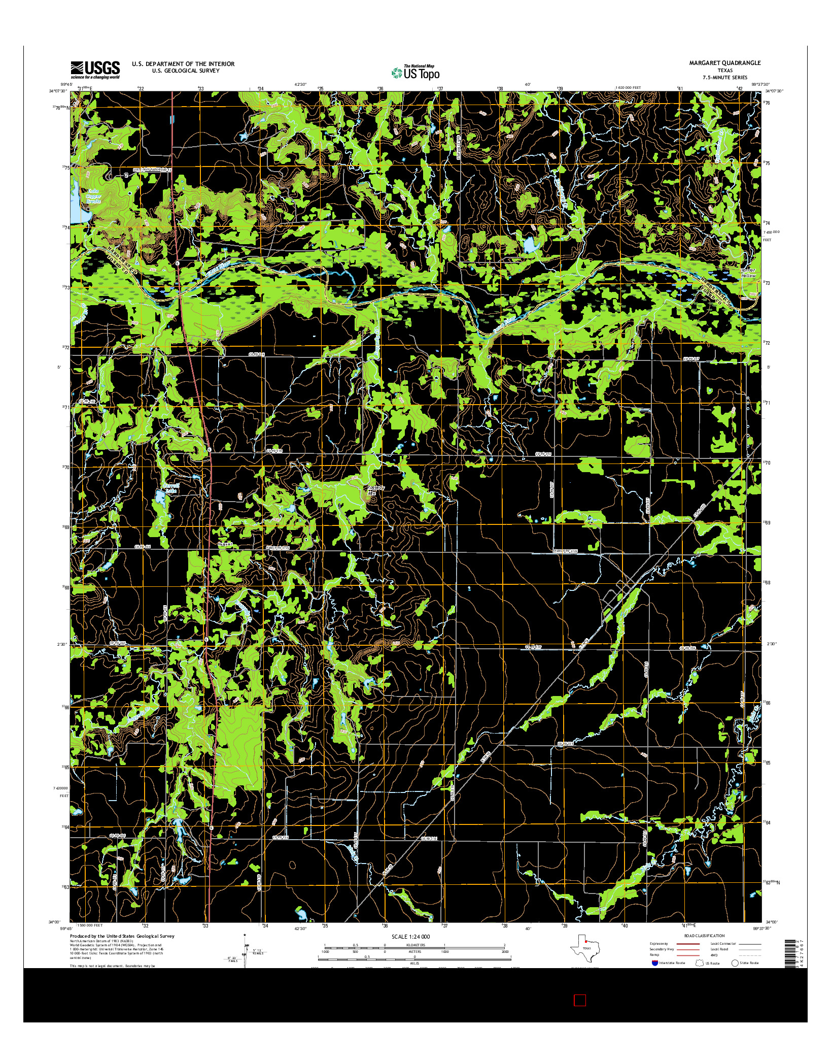 USGS US TOPO 7.5-MINUTE MAP FOR MARGARET, TX 2016