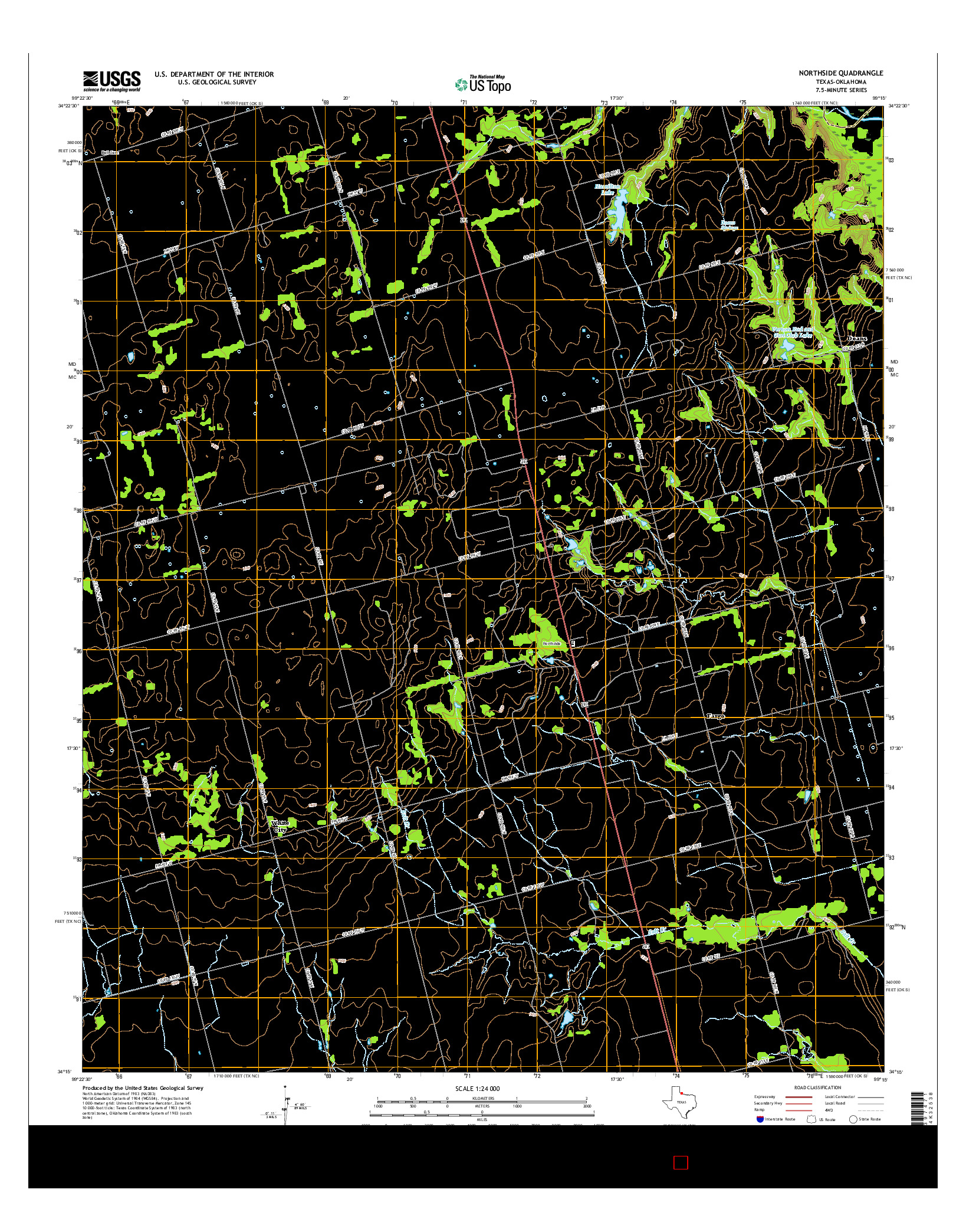 USGS US TOPO 7.5-MINUTE MAP FOR NORTHSIDE, TX-OK 2016