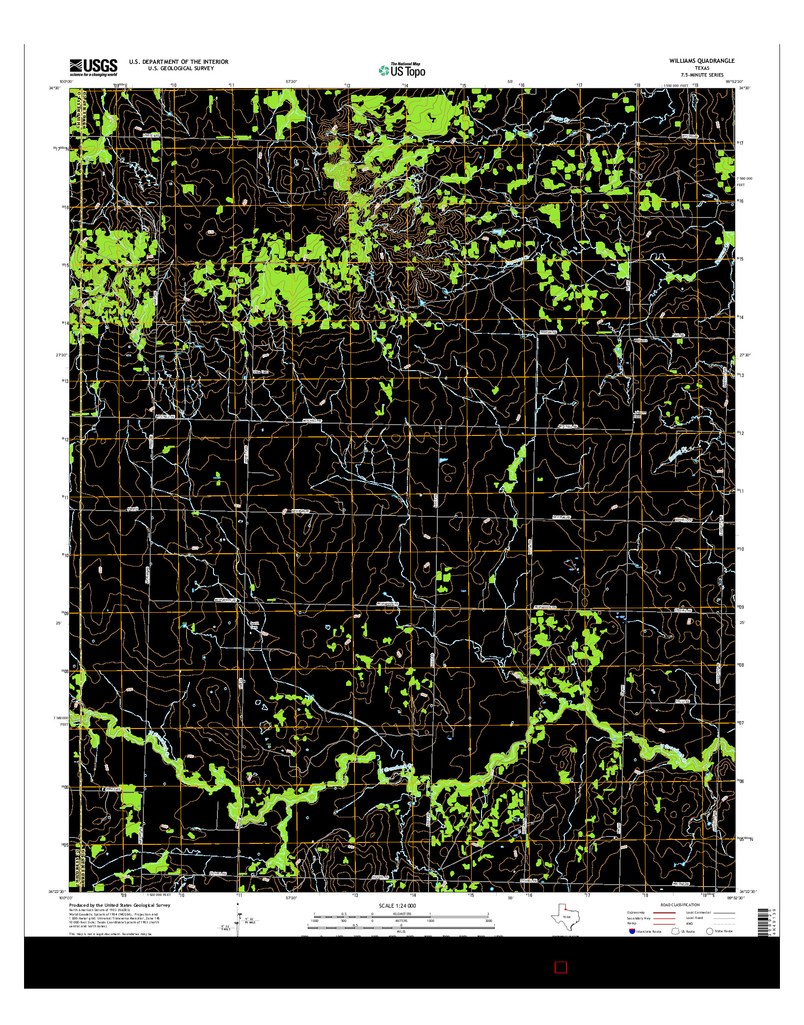 USGS US TOPO 7.5-MINUTE MAP FOR WILLIAMS, TX 2016