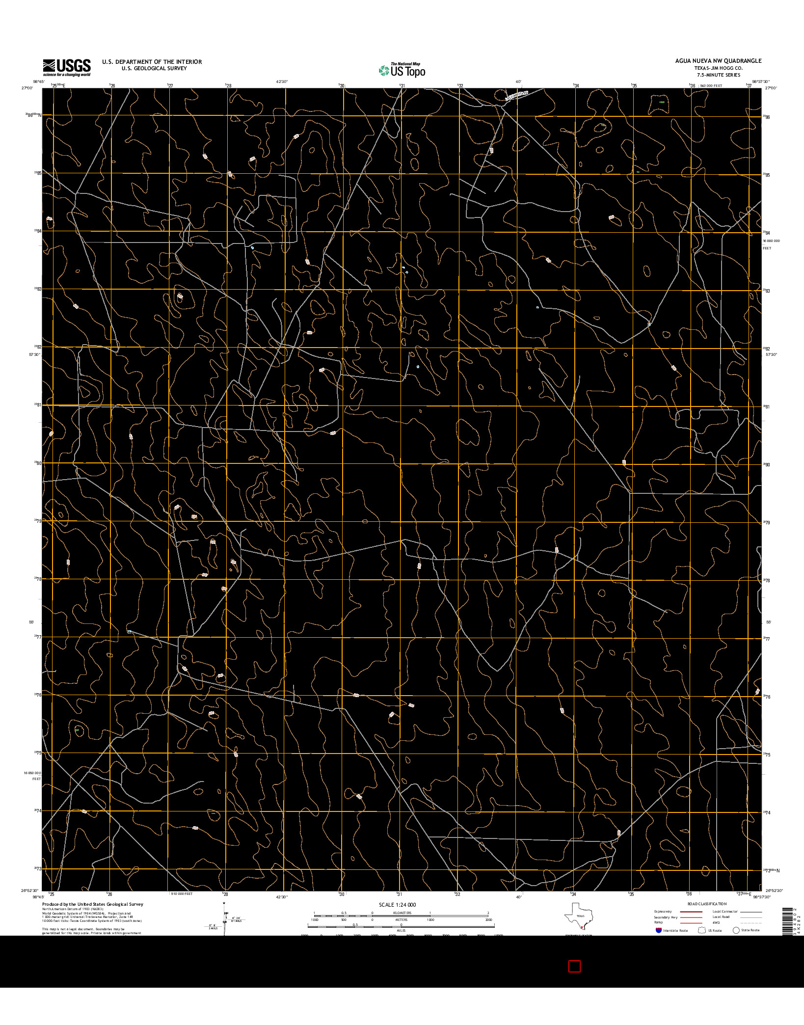 USGS US TOPO 7.5-MINUTE MAP FOR AGUA NUEVA NW, TX 2016