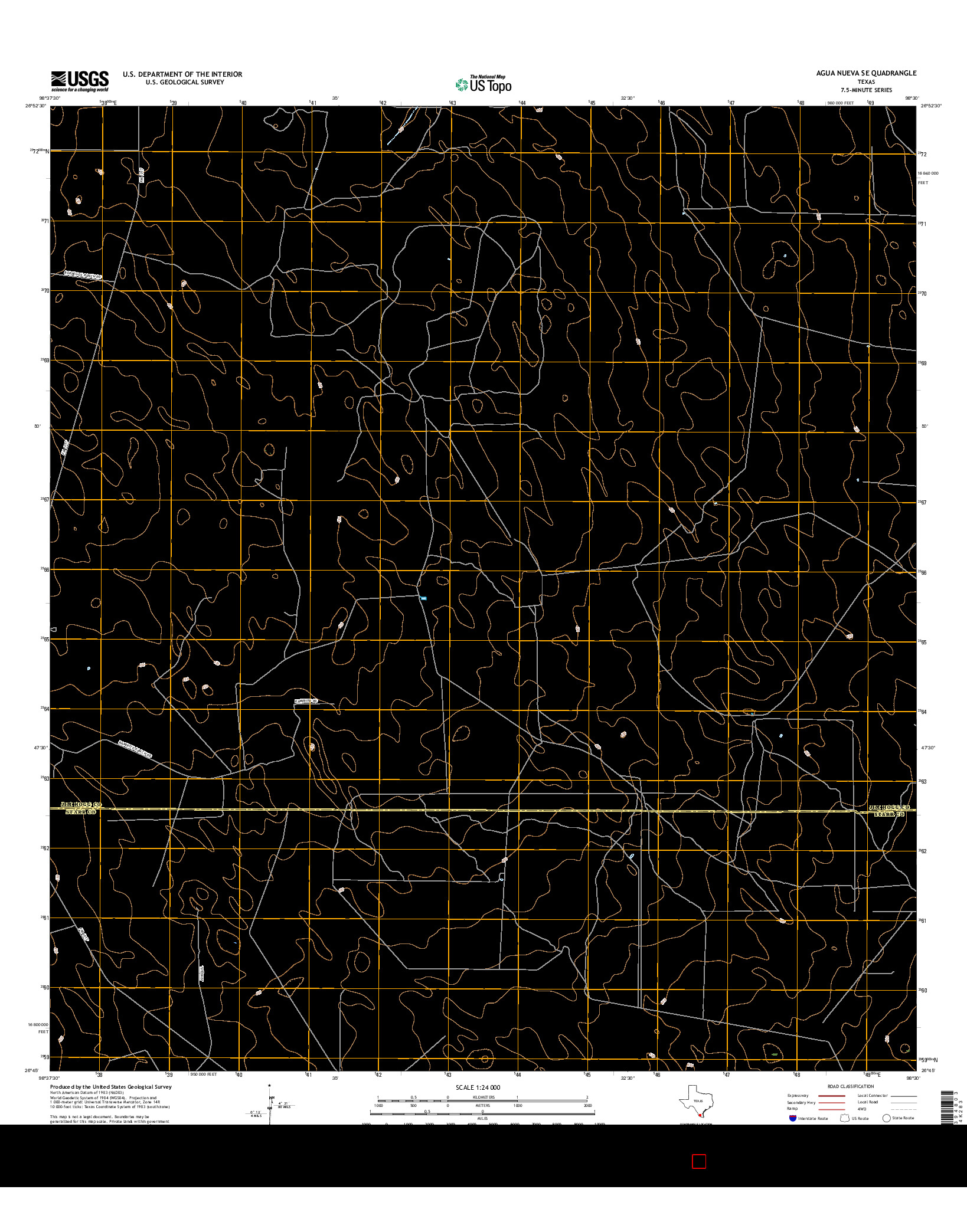 USGS US TOPO 7.5-MINUTE MAP FOR AGUA NUEVA SE, TX 2016