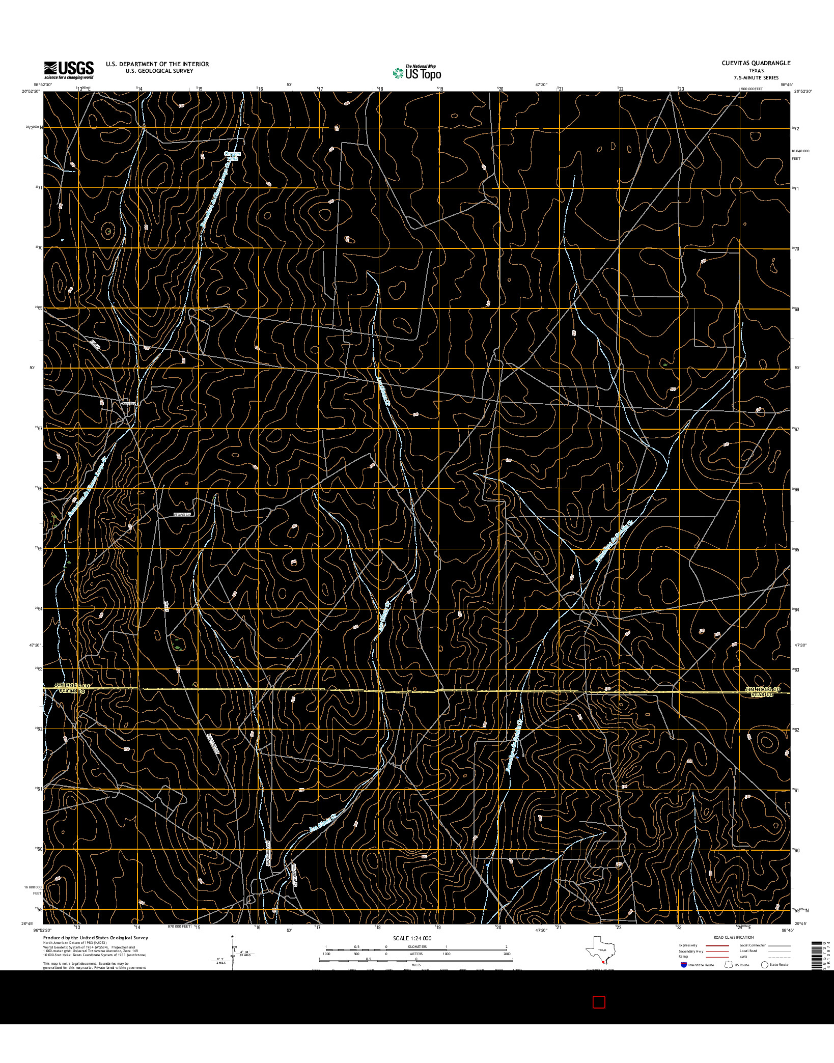 USGS US TOPO 7.5-MINUTE MAP FOR CUEVITAS, TX 2016