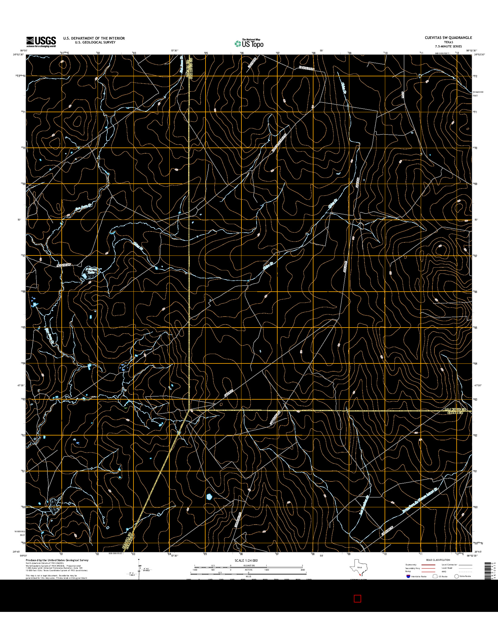 USGS US TOPO 7.5-MINUTE MAP FOR CUEVITAS SW, TX 2016