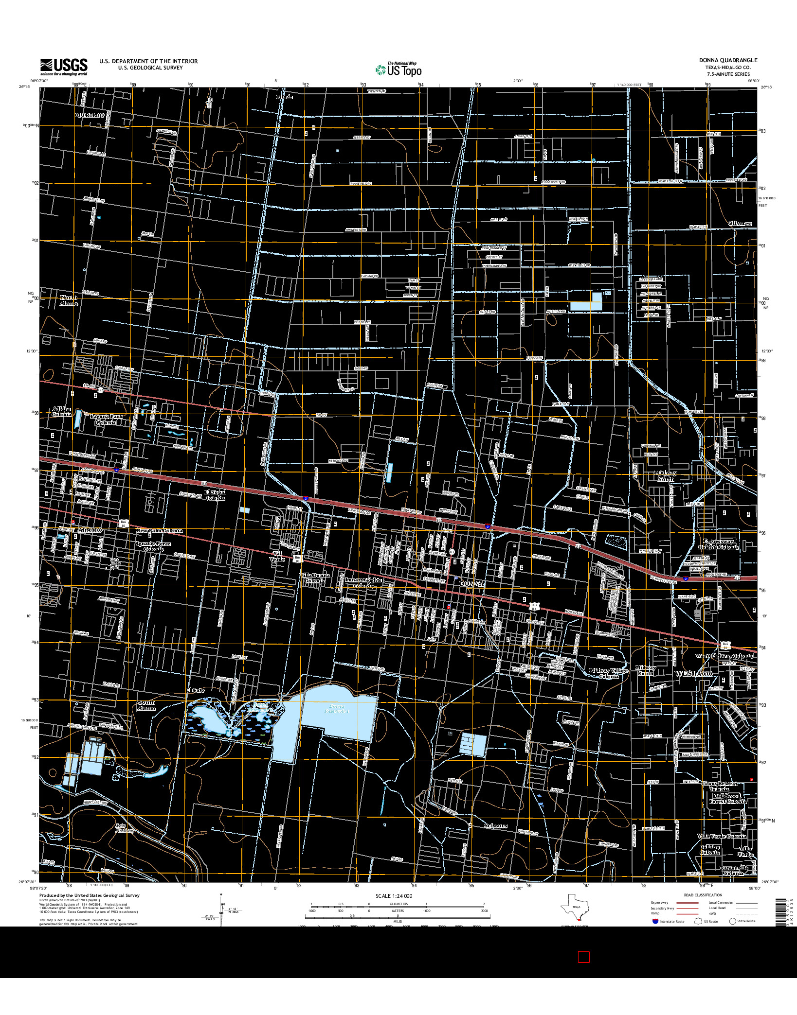 USGS US TOPO 7.5-MINUTE MAP FOR DONNA, TX 2016