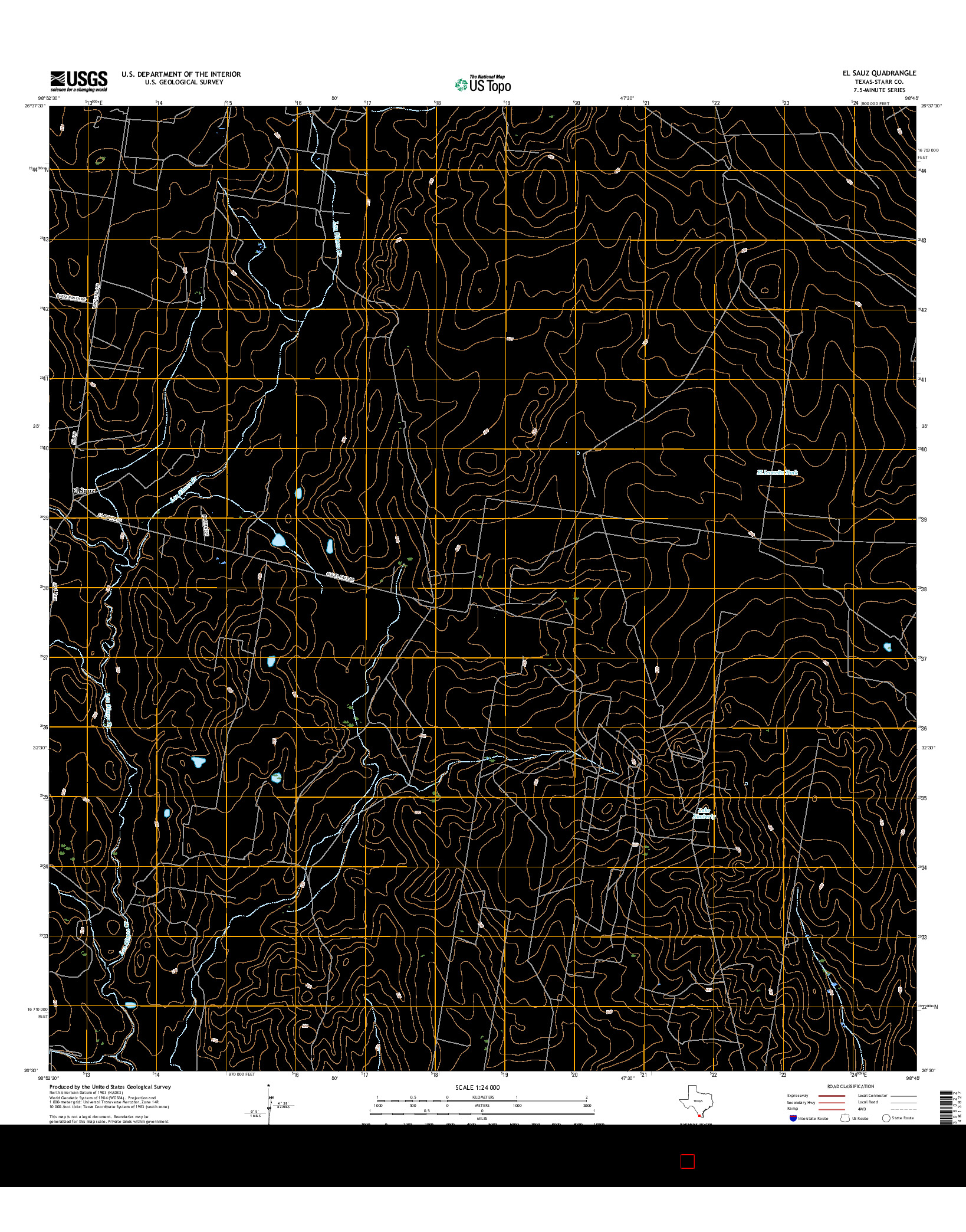 USGS US TOPO 7.5-MINUTE MAP FOR EL SAUZ, TX 2016