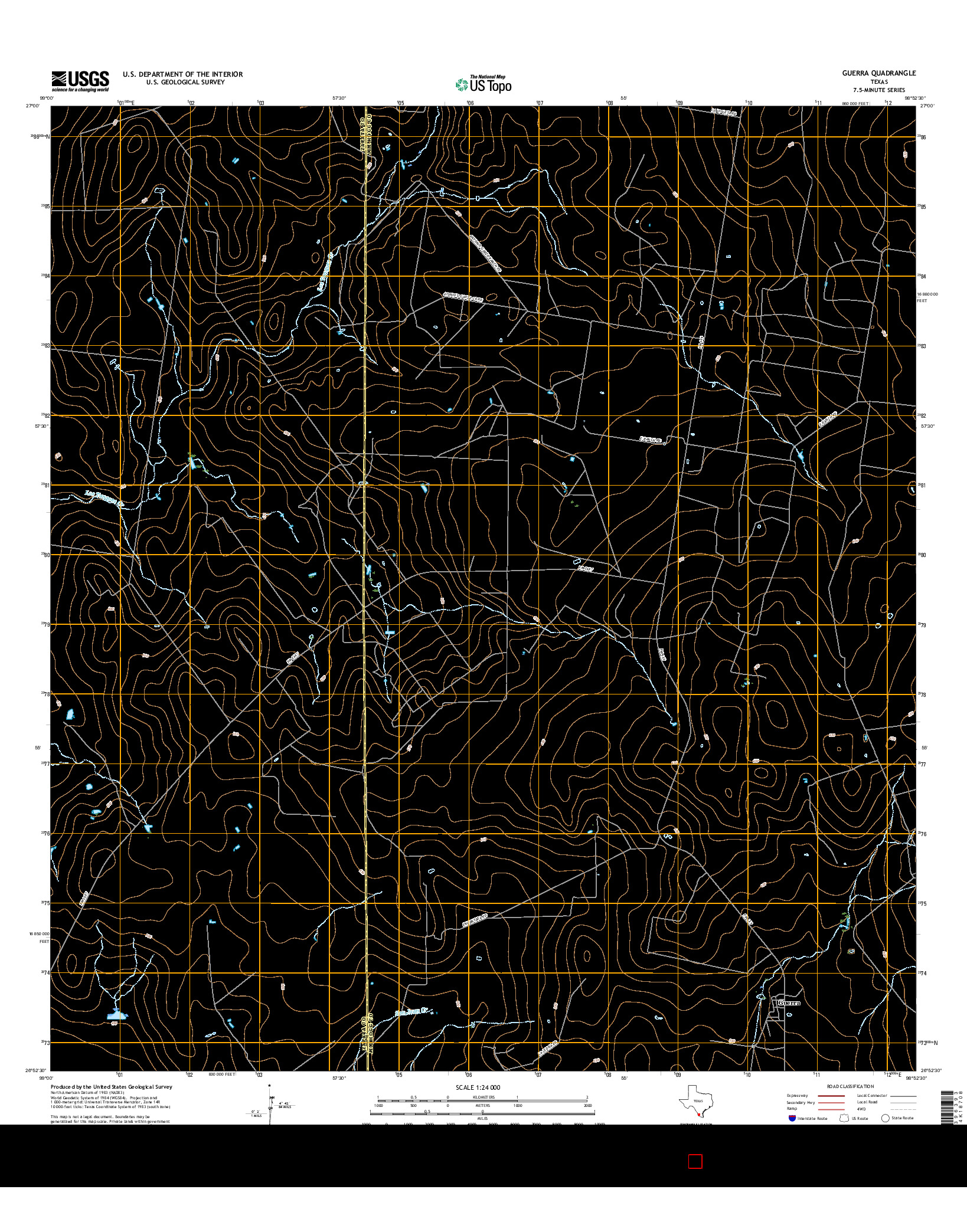 USGS US TOPO 7.5-MINUTE MAP FOR GUERRA, TX 2016