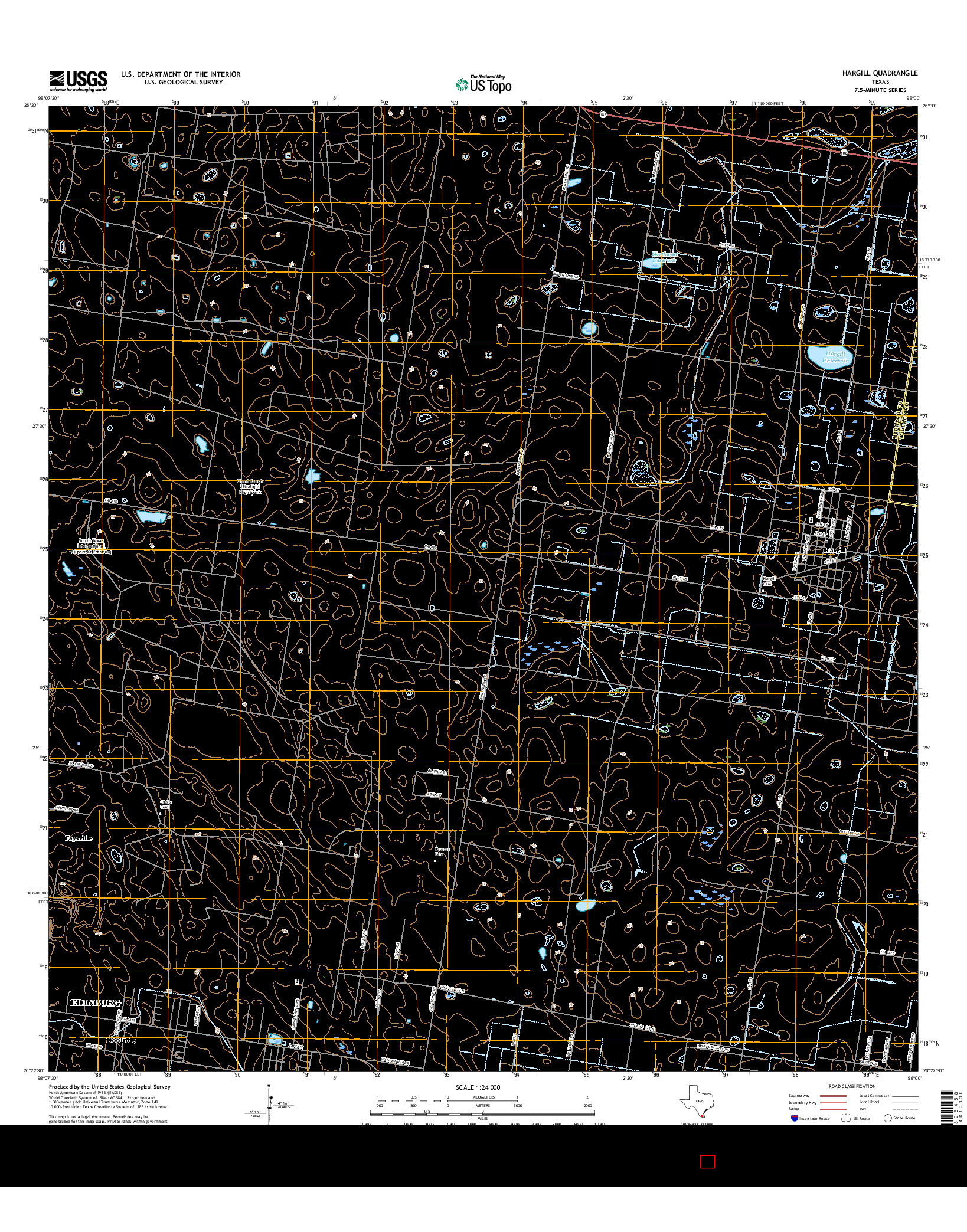 USGS US TOPO 7.5-MINUTE MAP FOR HARGILL, TX 2016