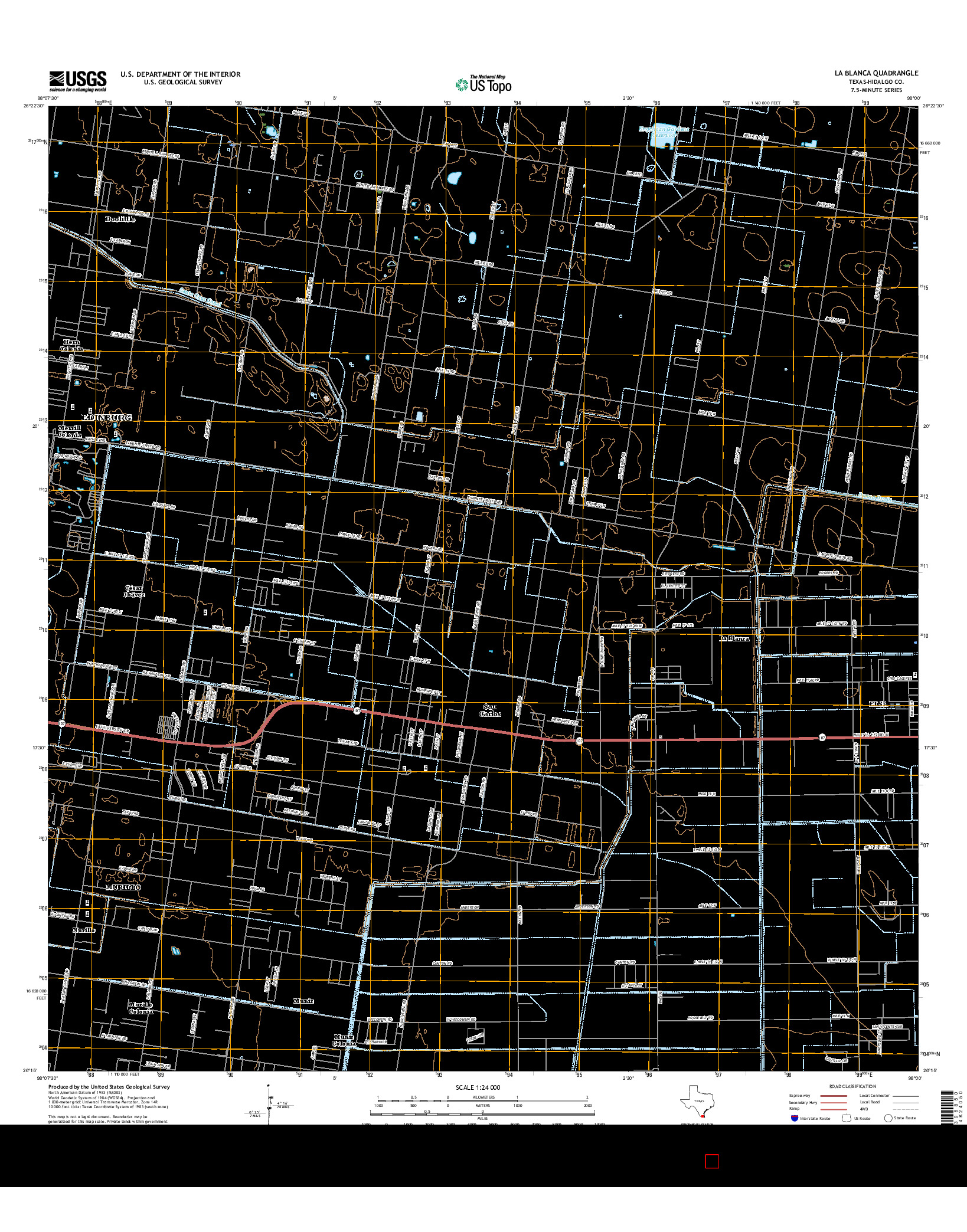 USGS US TOPO 7.5-MINUTE MAP FOR LA BLANCA, TX 2016