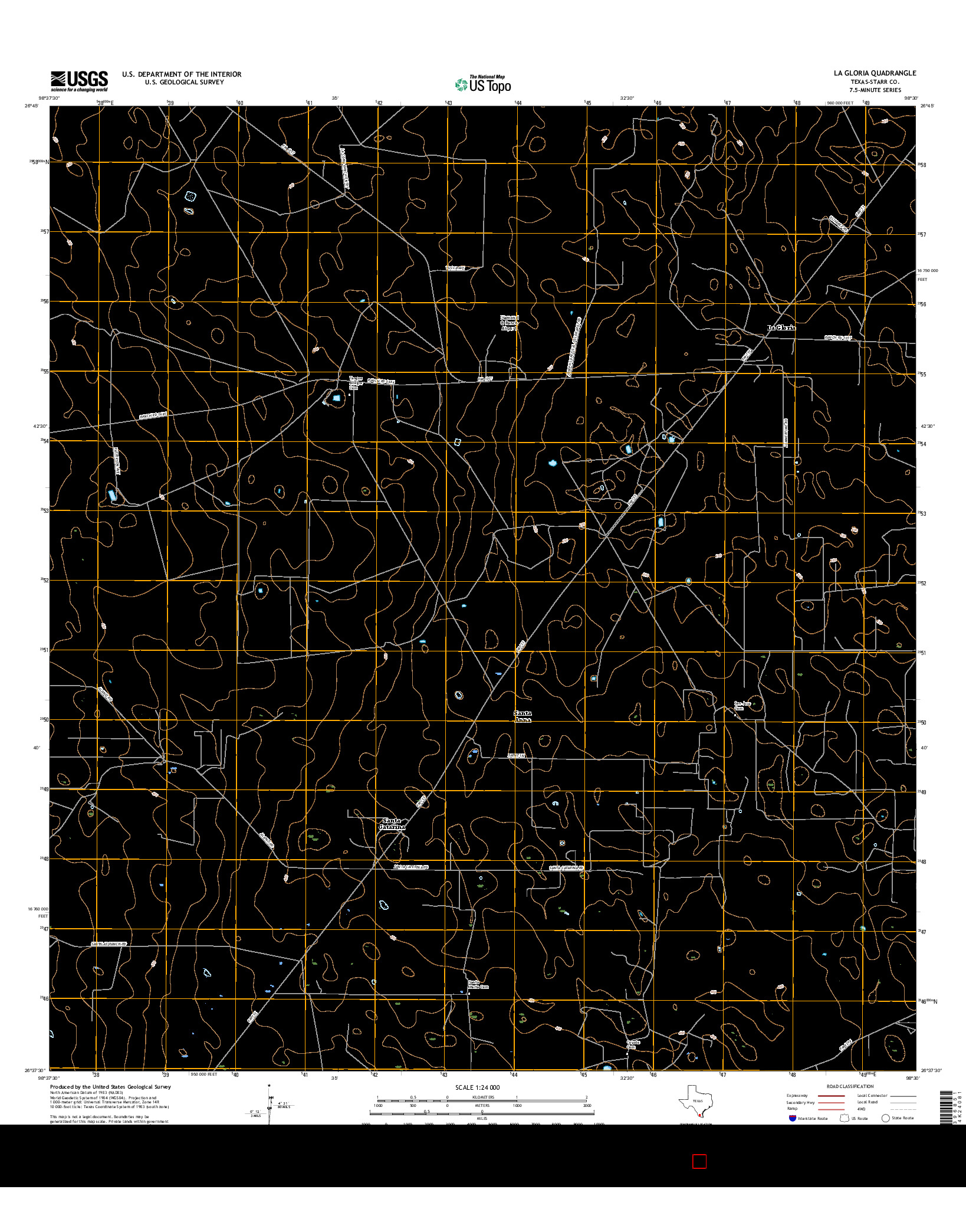 USGS US TOPO 7.5-MINUTE MAP FOR LA GLORIA, TX 2016