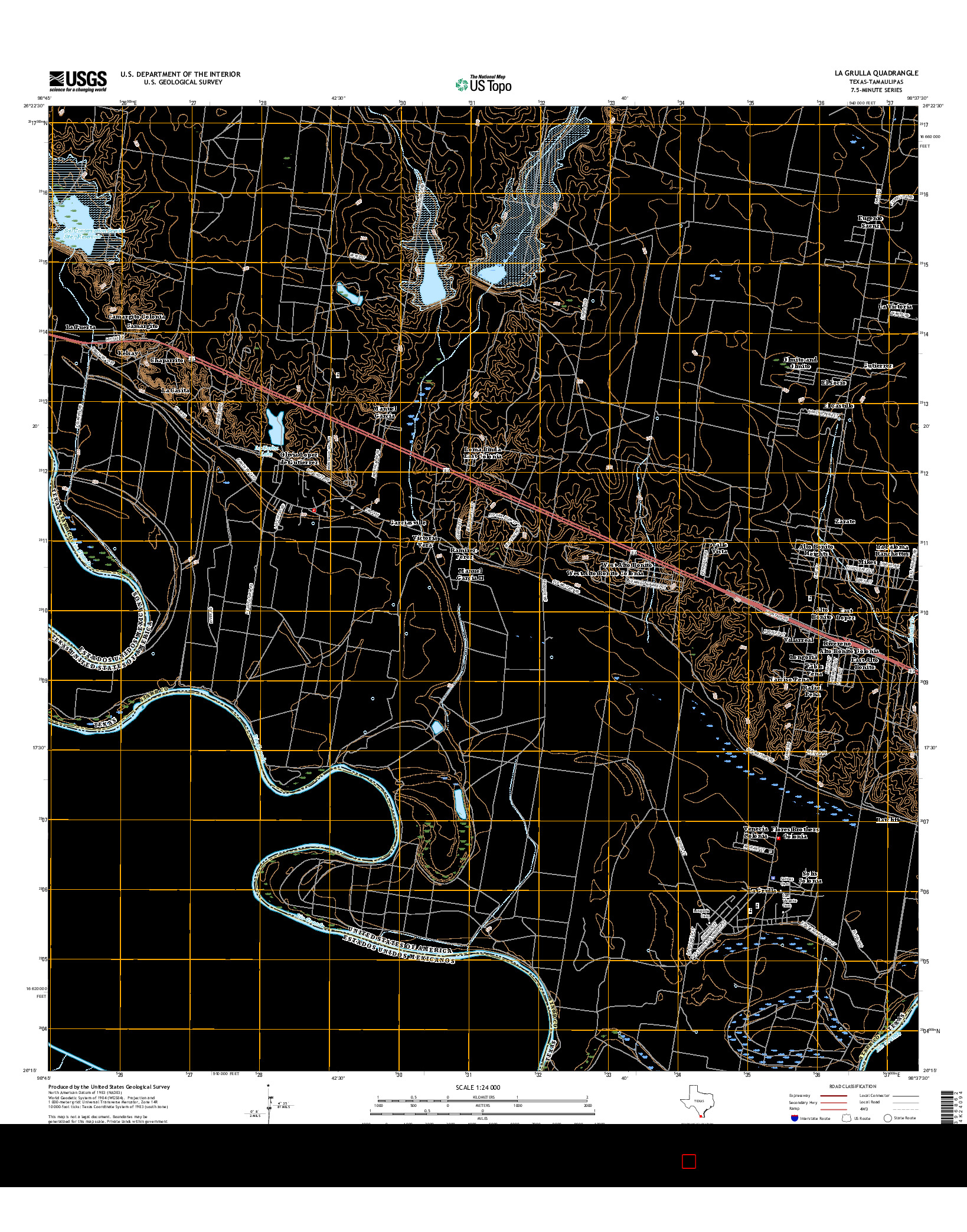 USGS US TOPO 7.5-MINUTE MAP FOR LA GRULLA, TX-TAM 2016
