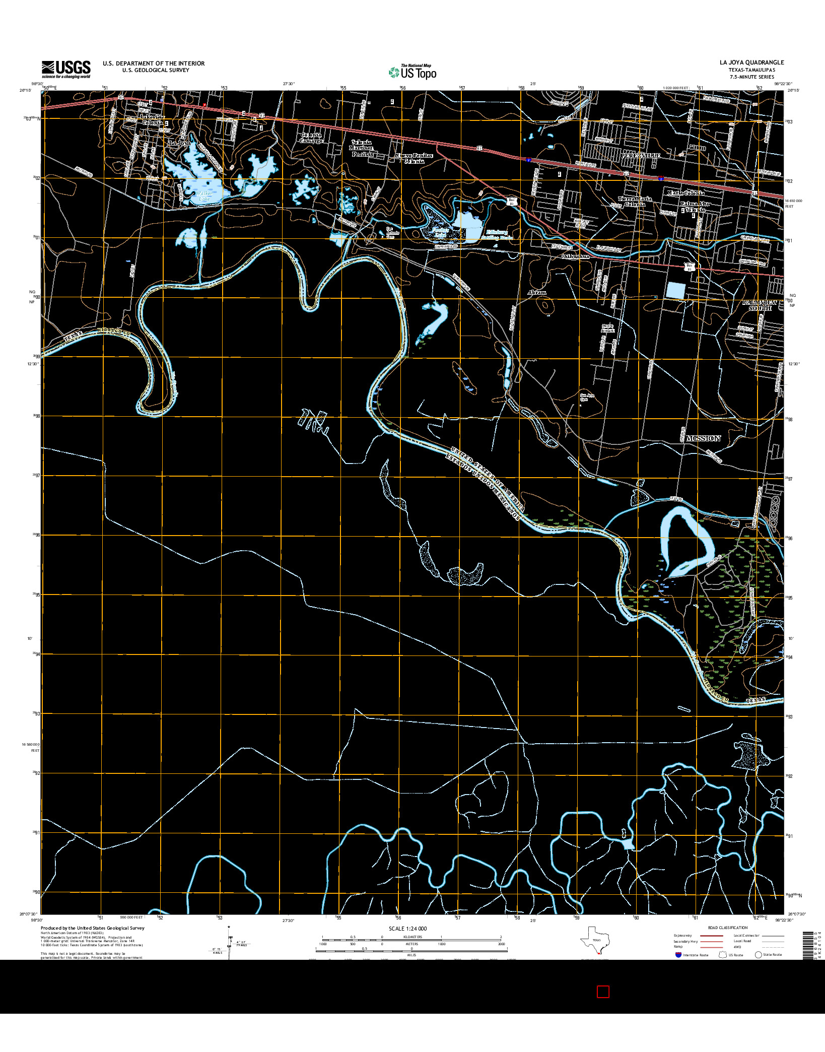 USGS US TOPO 7.5-MINUTE MAP FOR LA JOYA, TX-TAM 2016