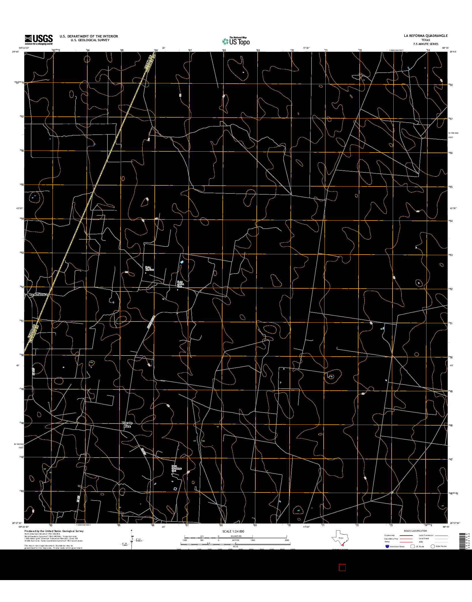 USGS US TOPO 7.5-MINUTE MAP FOR LA REFORMA, TX 2016
