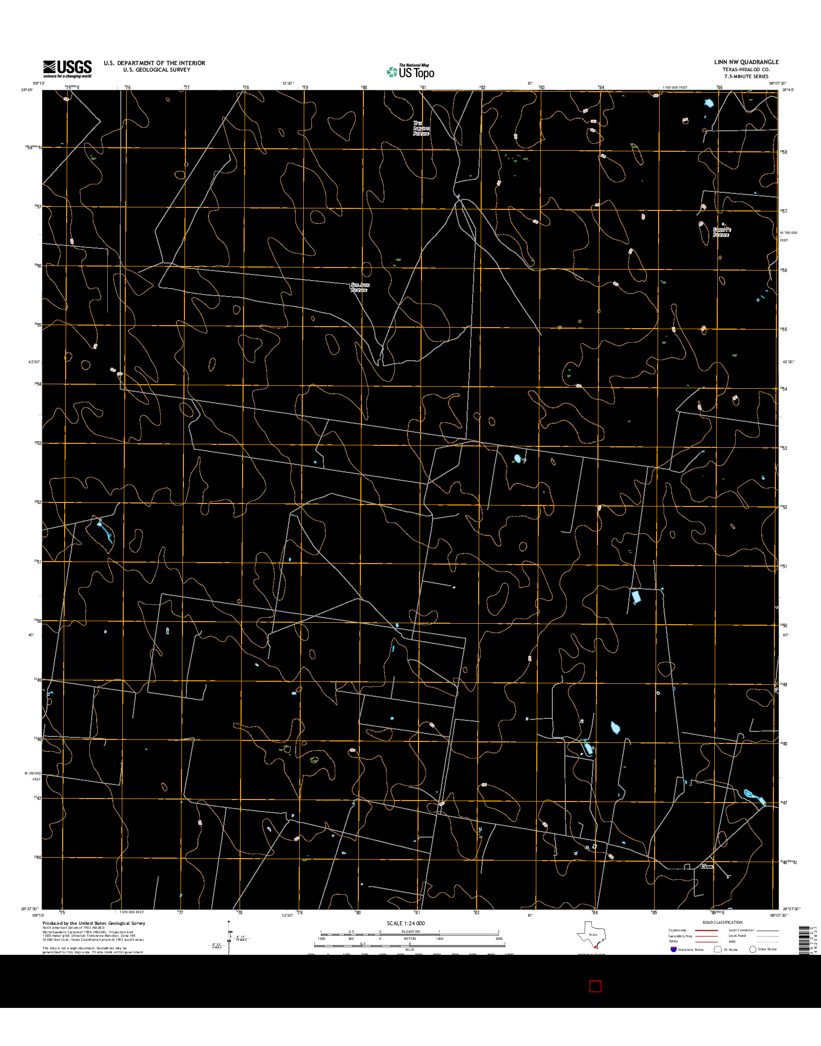 USGS US TOPO 7.5-MINUTE MAP FOR LINN NW, TX 2016