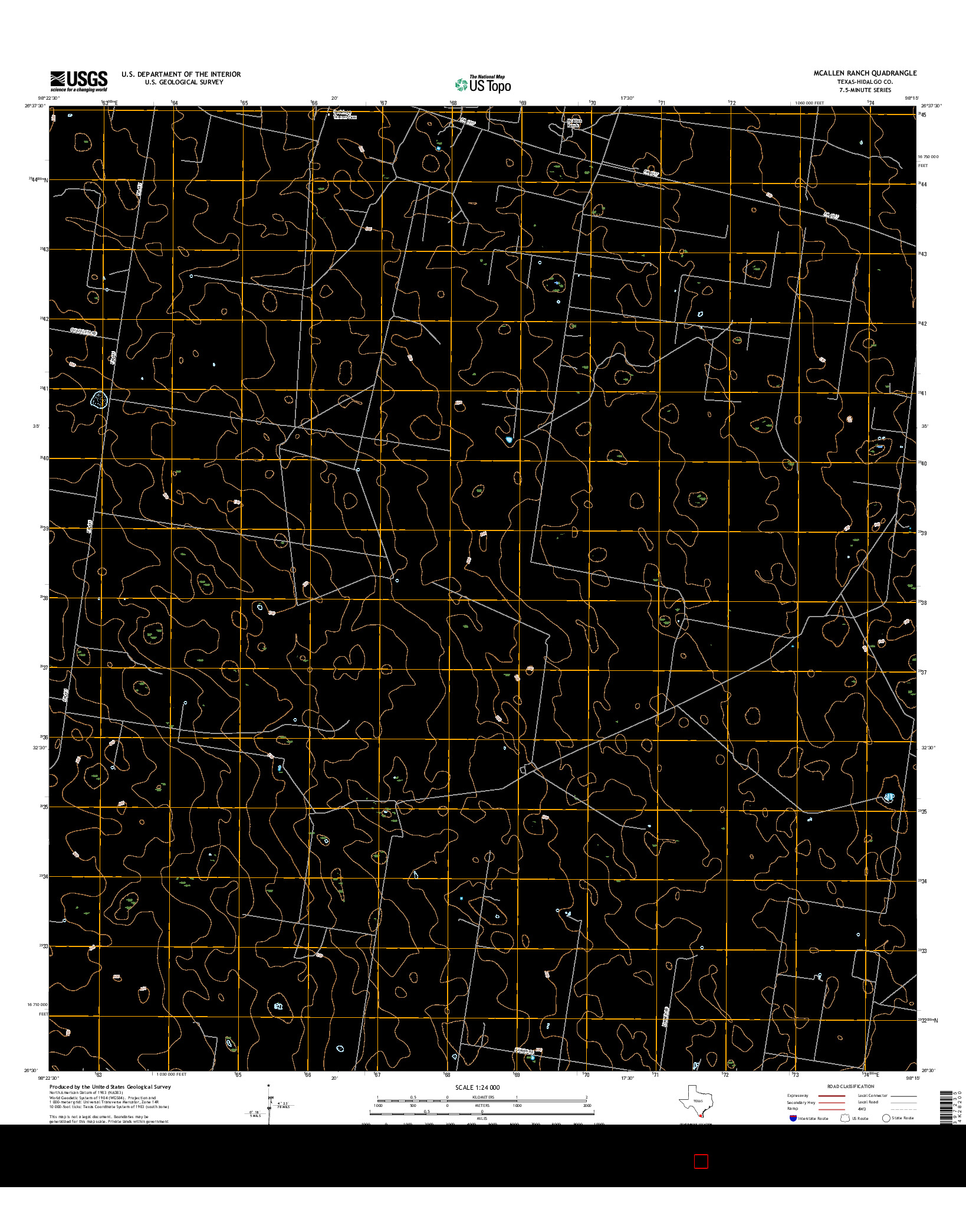 USGS US TOPO 7.5-MINUTE MAP FOR MCALLEN RANCH, TX 2016