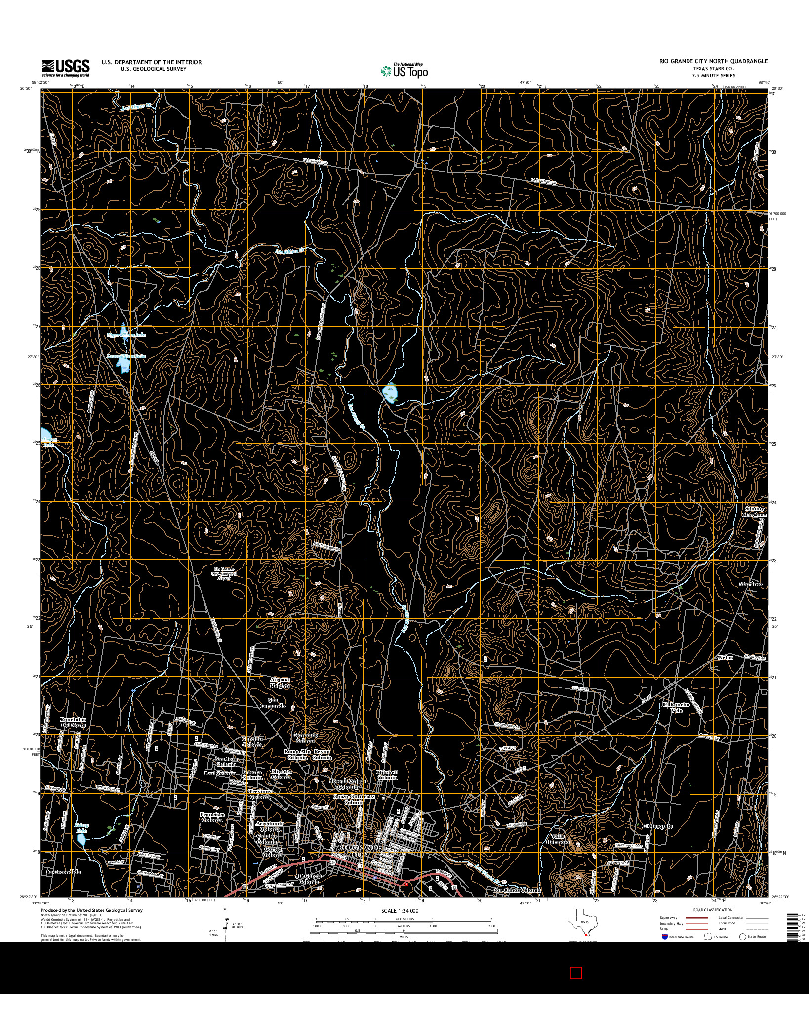 USGS US TOPO 7.5-MINUTE MAP FOR RIO GRANDE CITY NORTH, TX 2016