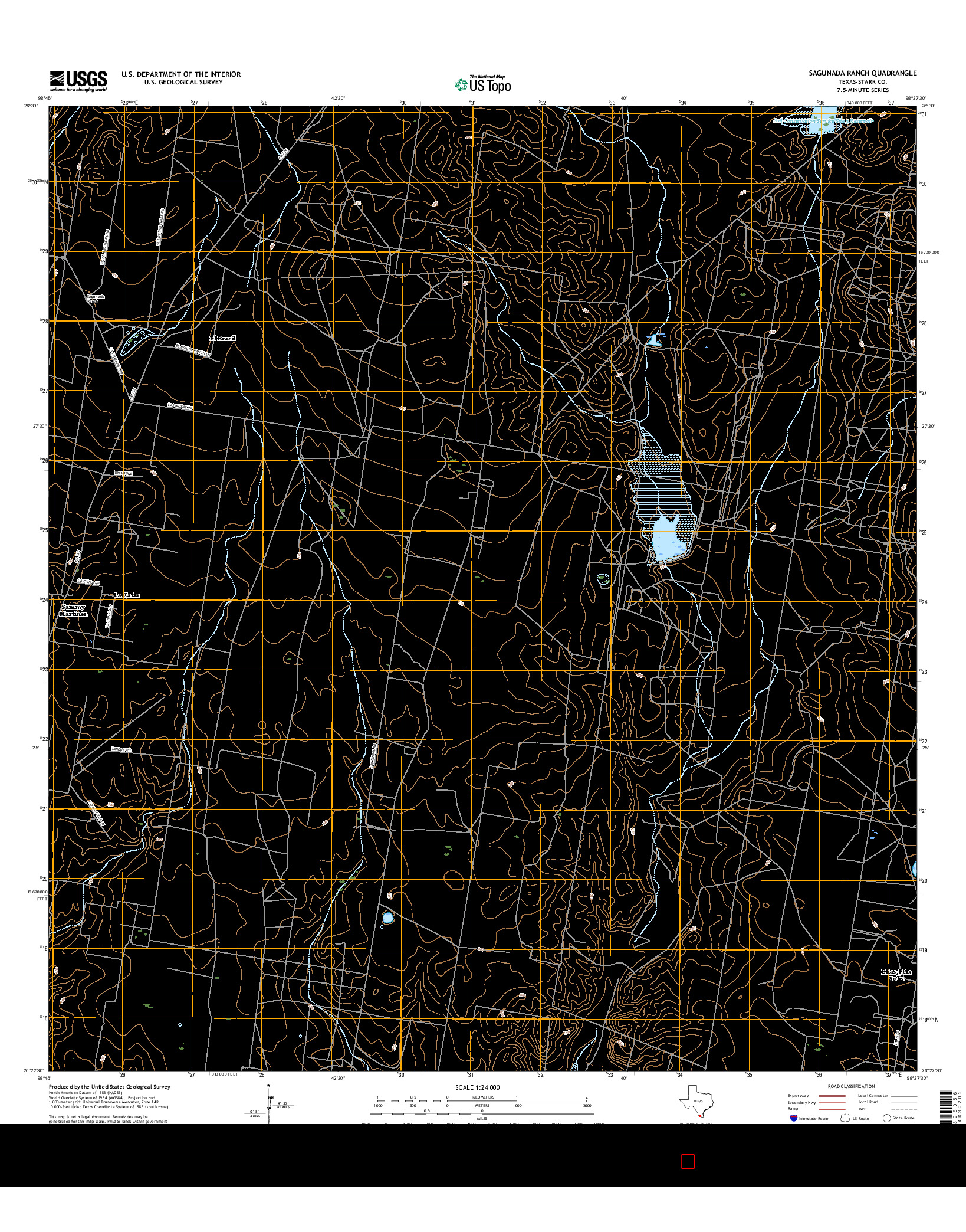 USGS US TOPO 7.5-MINUTE MAP FOR SAGUNADA RANCH, TX 2016