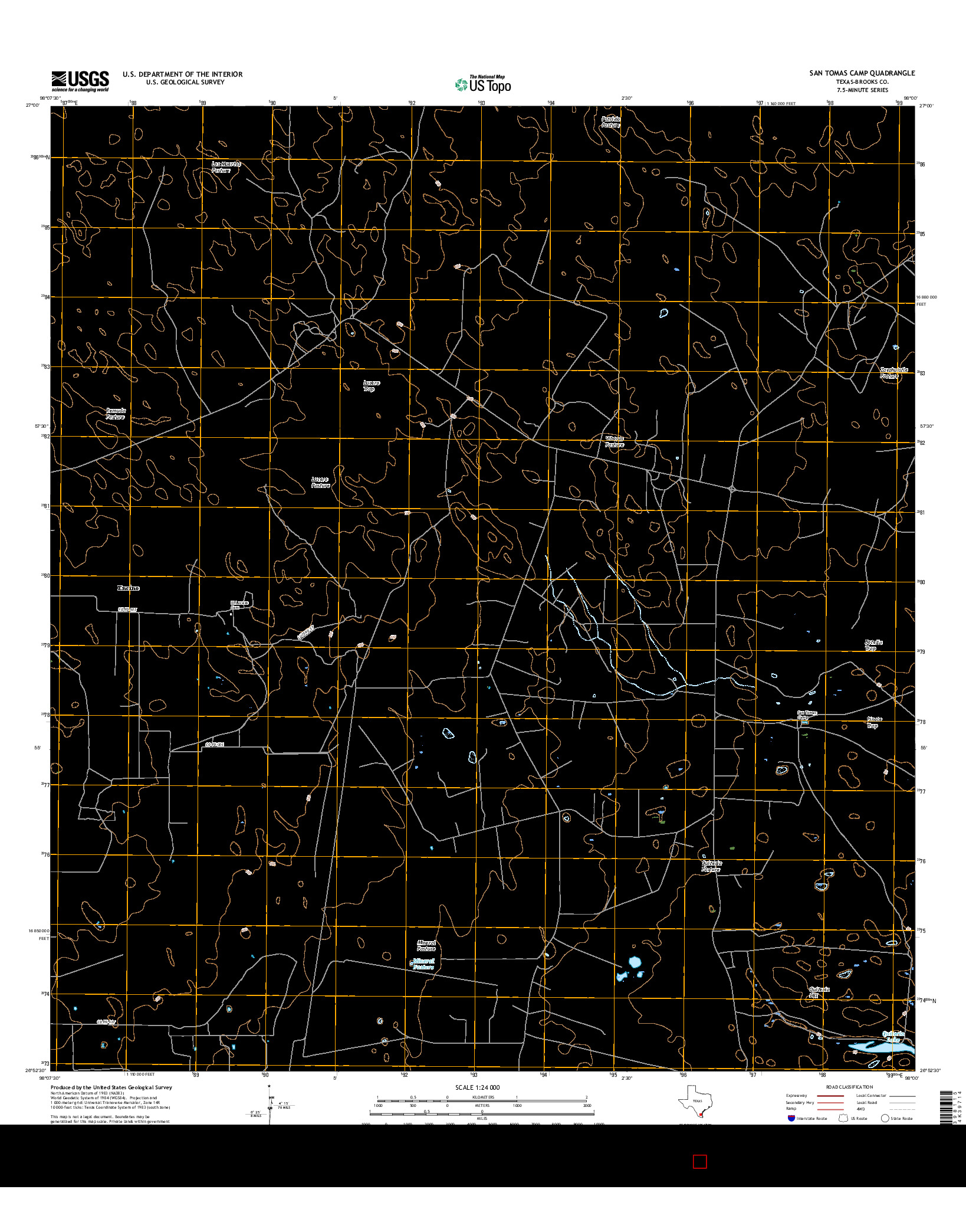 USGS US TOPO 7.5-MINUTE MAP FOR SAN TOMAS CAMP, TX 2016