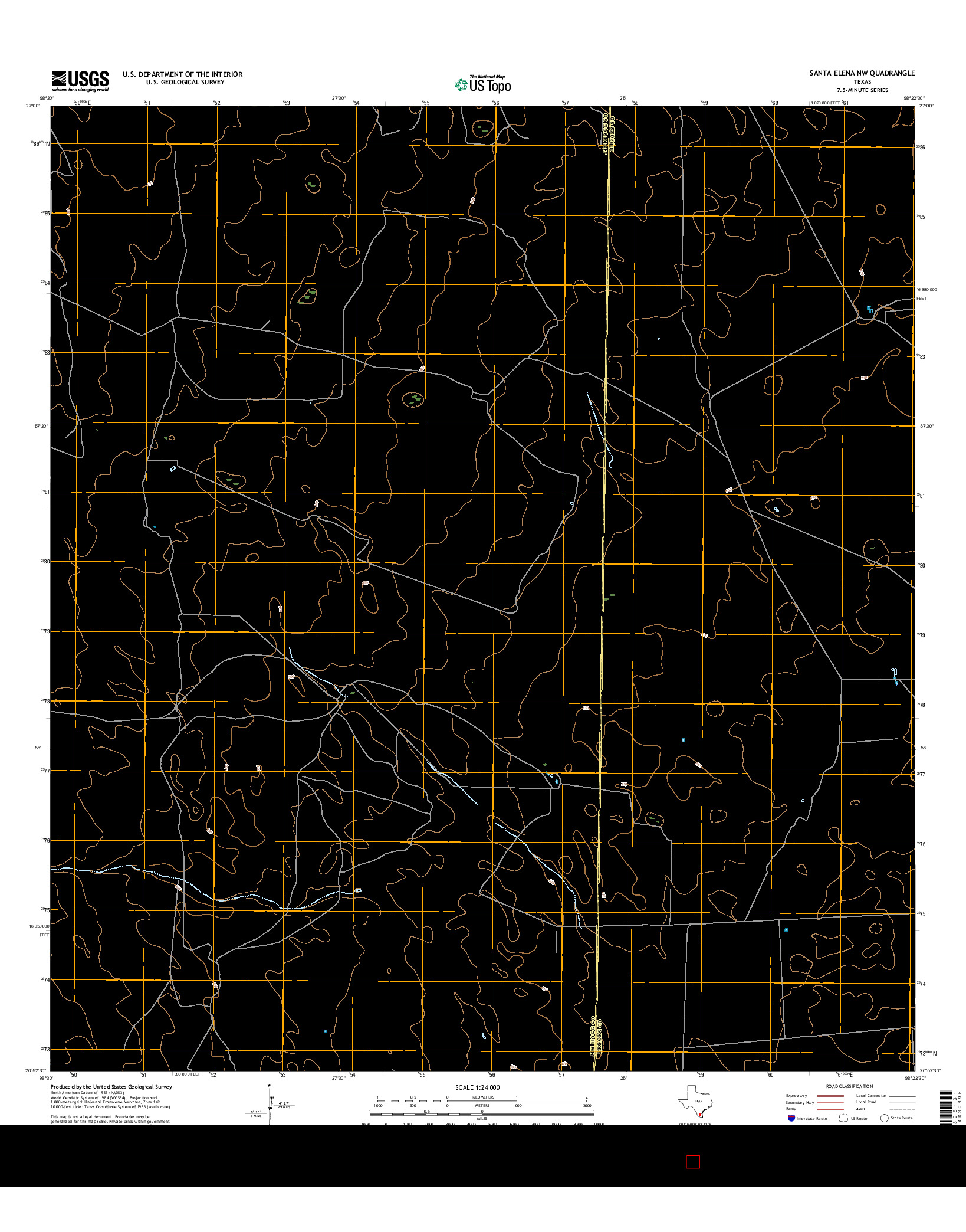 USGS US TOPO 7.5-MINUTE MAP FOR SANTA ELENA NW, TX 2016