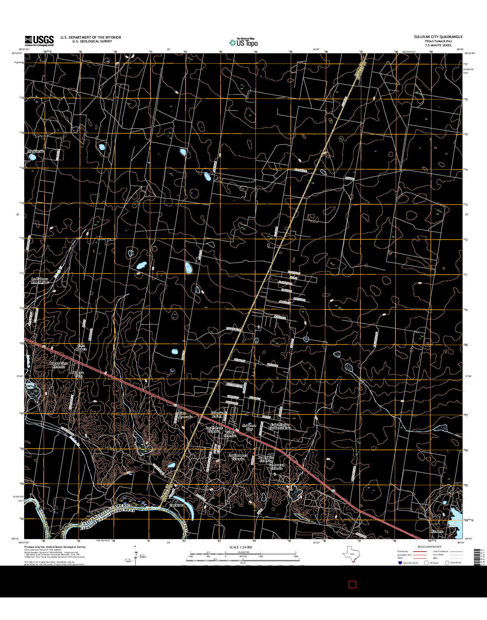 USGS US TOPO 7.5-MINUTE MAP FOR SULLIVAN CITY, TX-TAM 2016