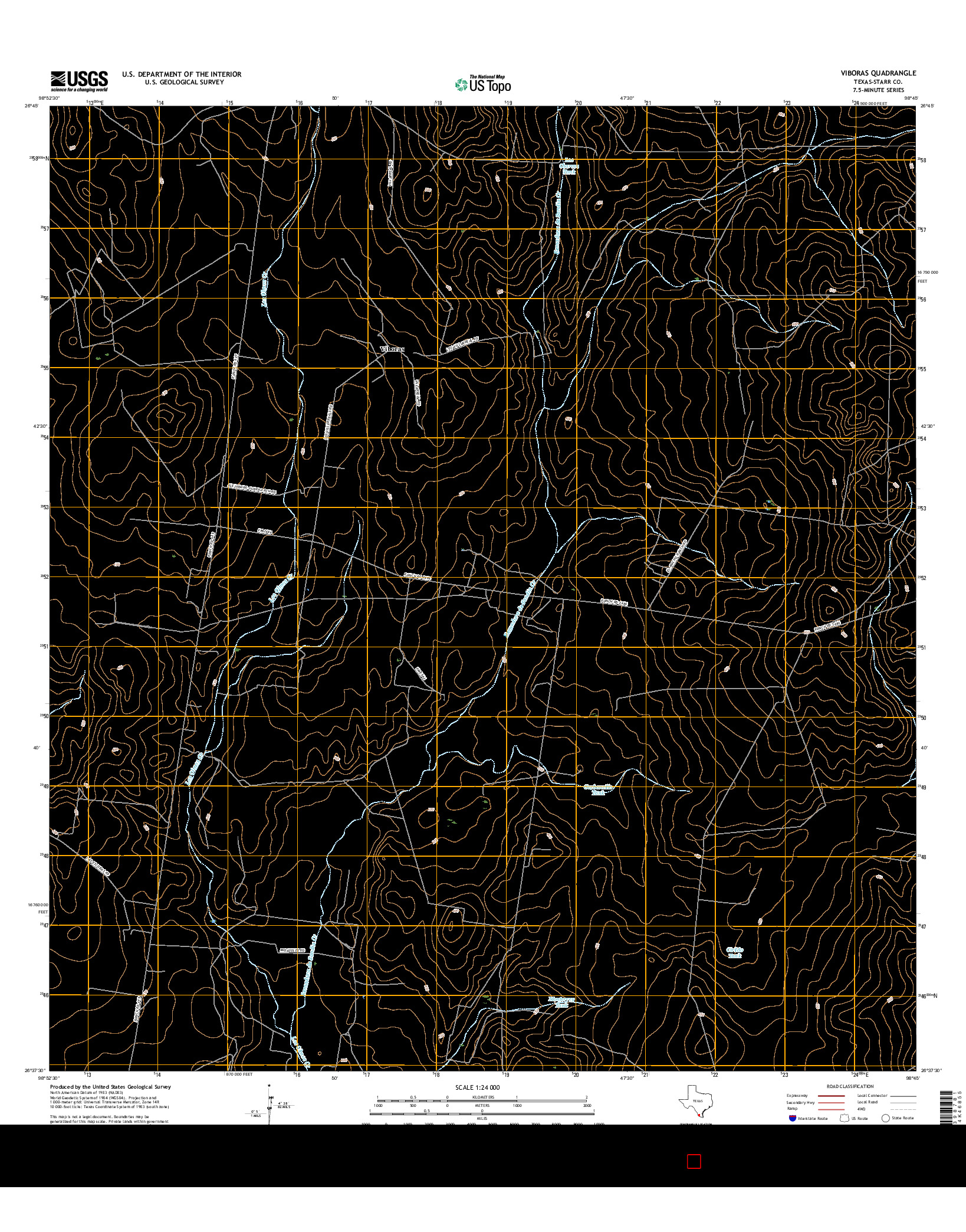 USGS US TOPO 7.5-MINUTE MAP FOR VIBORAS, TX 2016