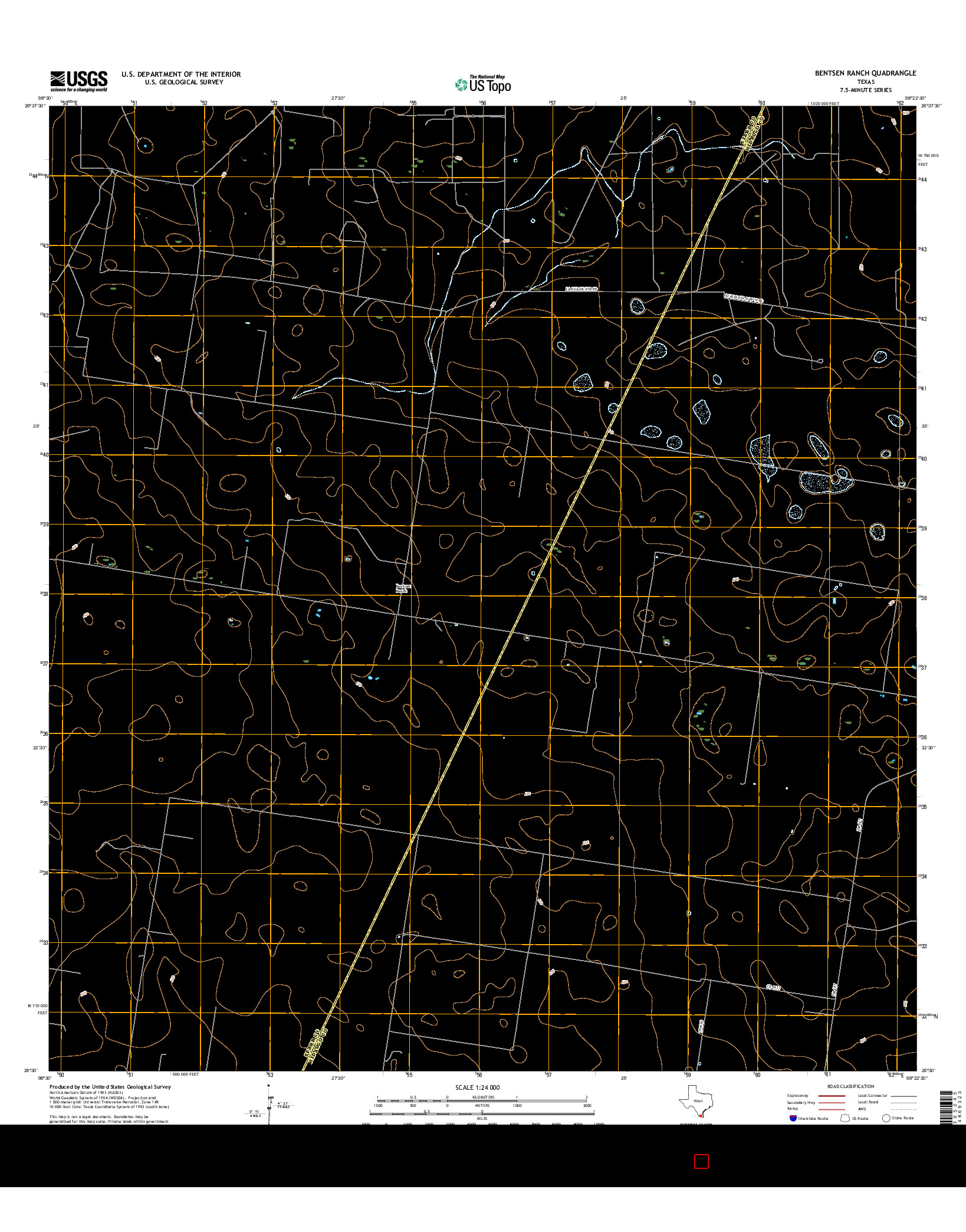 USGS US TOPO 7.5-MINUTE MAP FOR BENTSEN RANCH, TX 2016