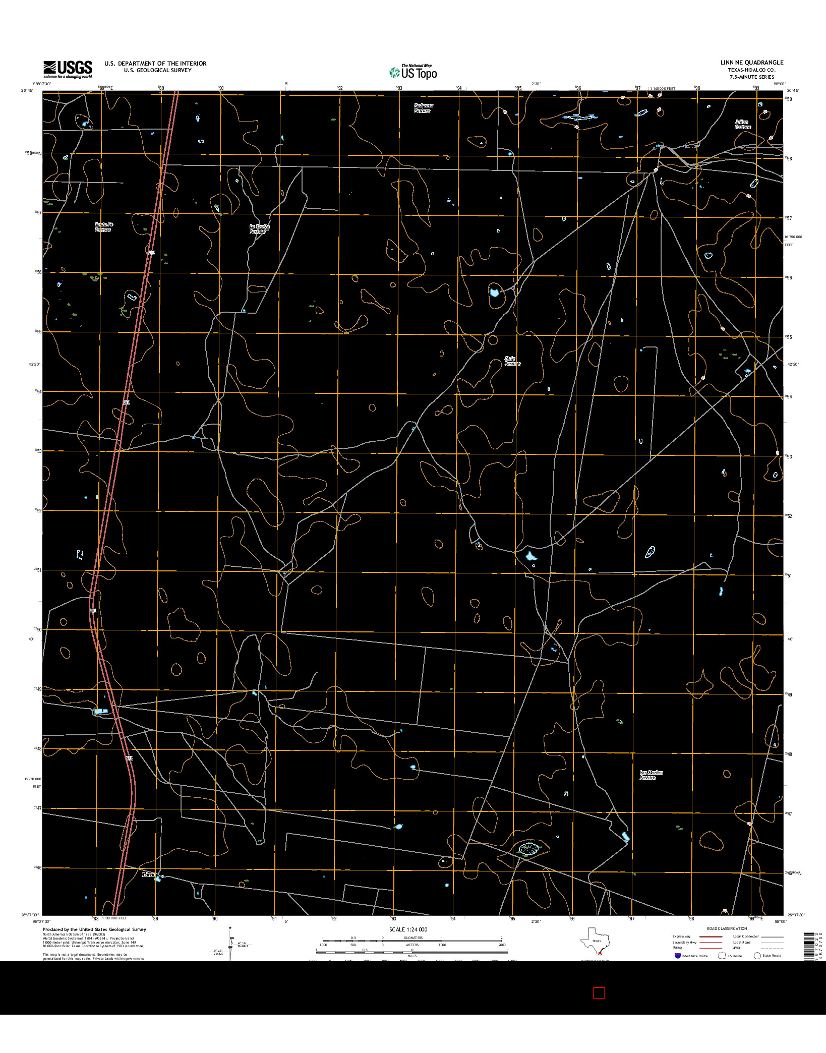 USGS US TOPO 7.5-MINUTE MAP FOR LINN NE, TX 2016