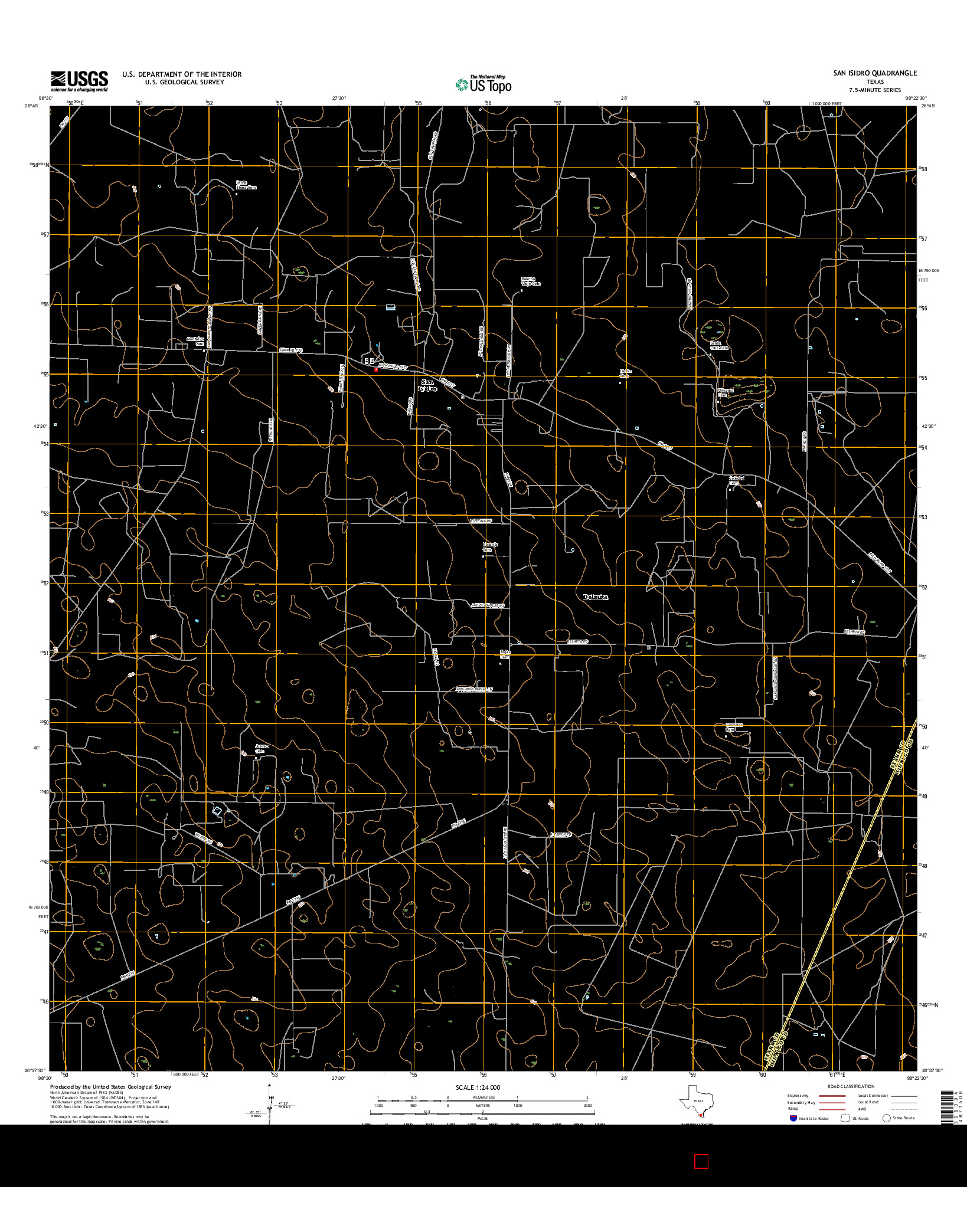 USGS US TOPO 7.5-MINUTE MAP FOR SAN ISIDRO, TX 2016