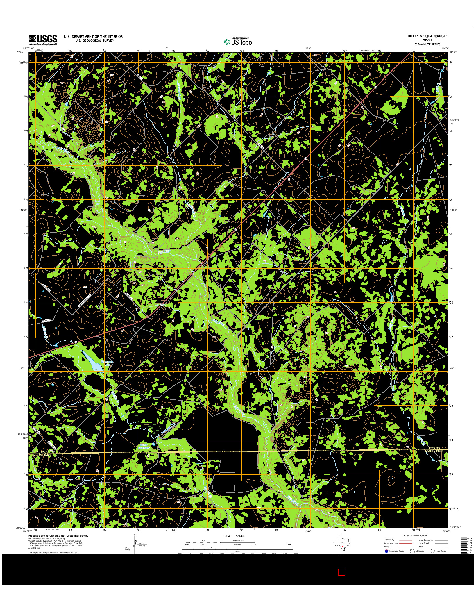 USGS US TOPO 7.5-MINUTE MAP FOR DILLEY NE, TX 2016