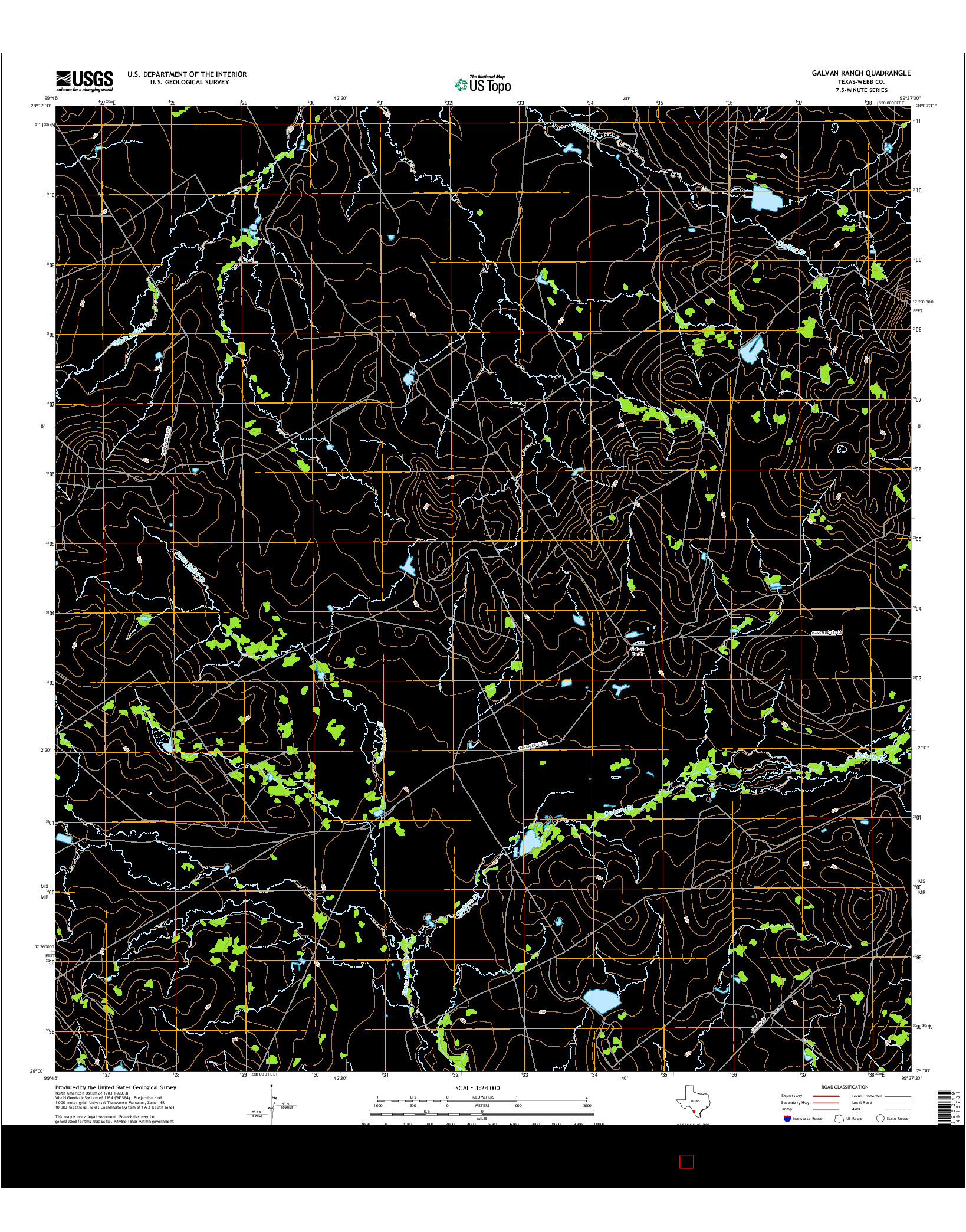 USGS US TOPO 7.5-MINUTE MAP FOR GALVAN RANCH, TX 2016