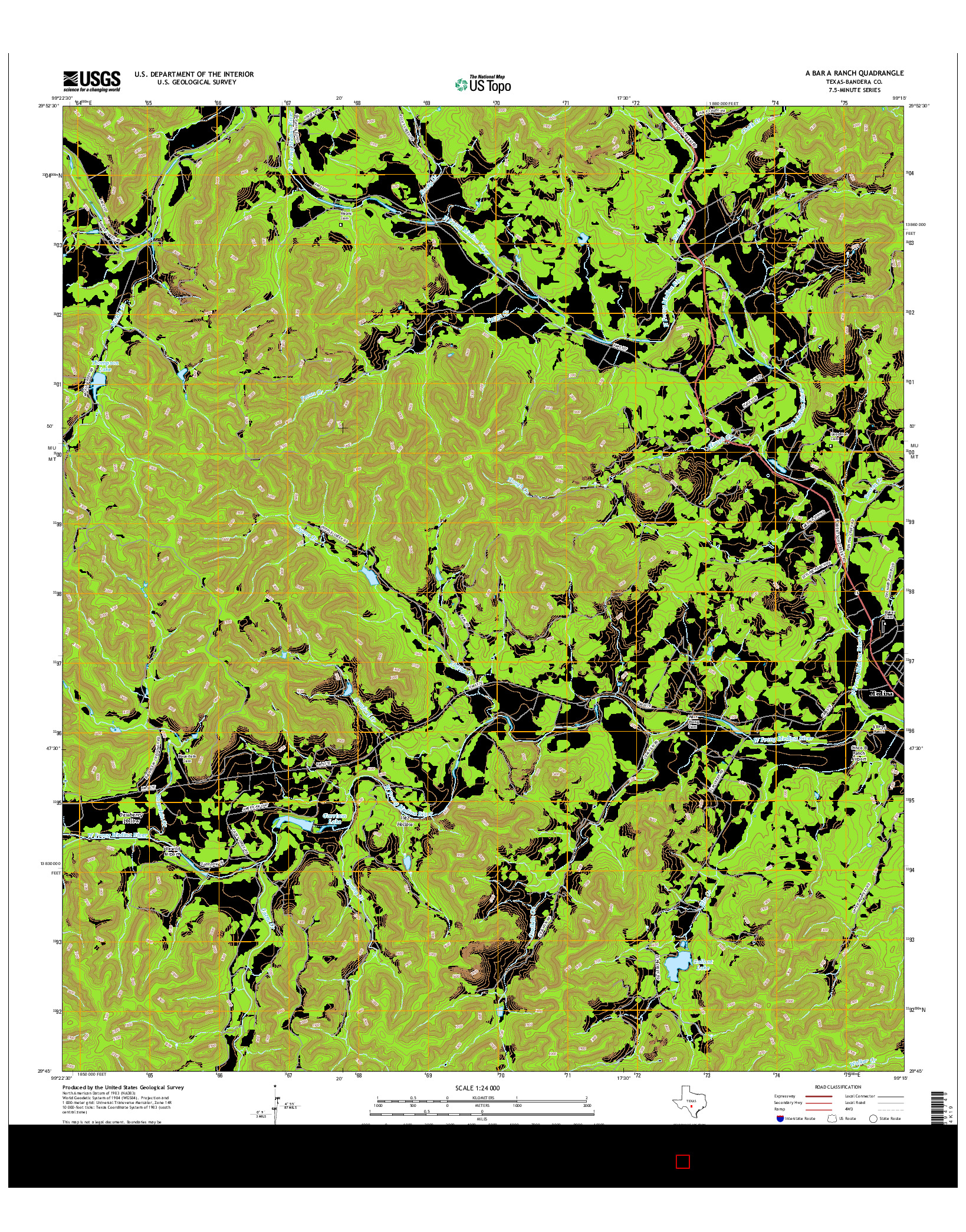 USGS US TOPO 7.5-MINUTE MAP FOR A BAR A RANCH, TX 2016