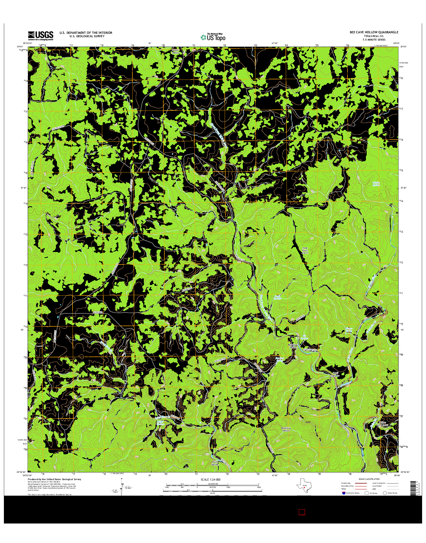 USGS US TOPO 7.5-MINUTE MAP FOR BEE CAVE HOLLOW, TX 2016