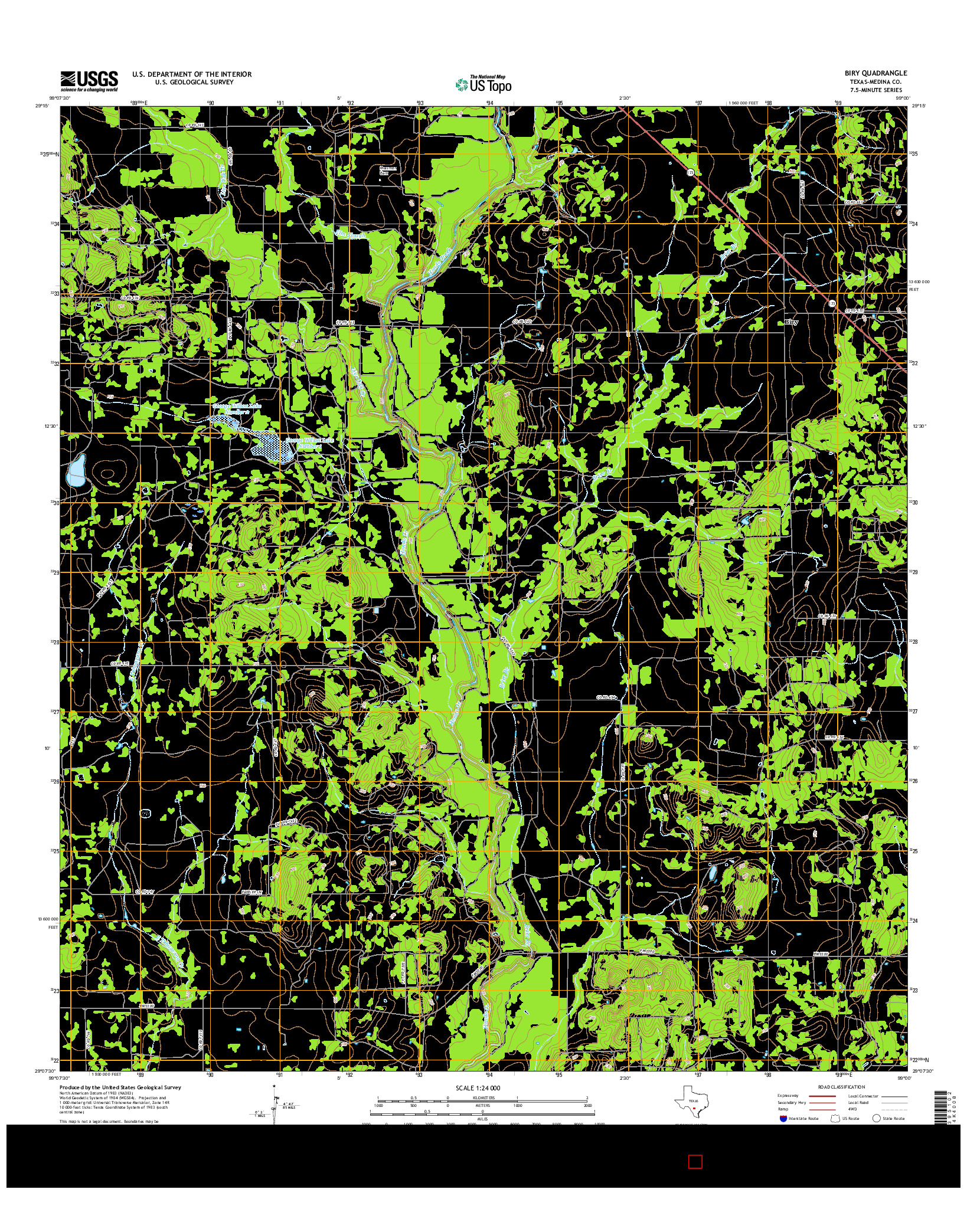 USGS US TOPO 7.5-MINUTE MAP FOR BIRY, TX 2016