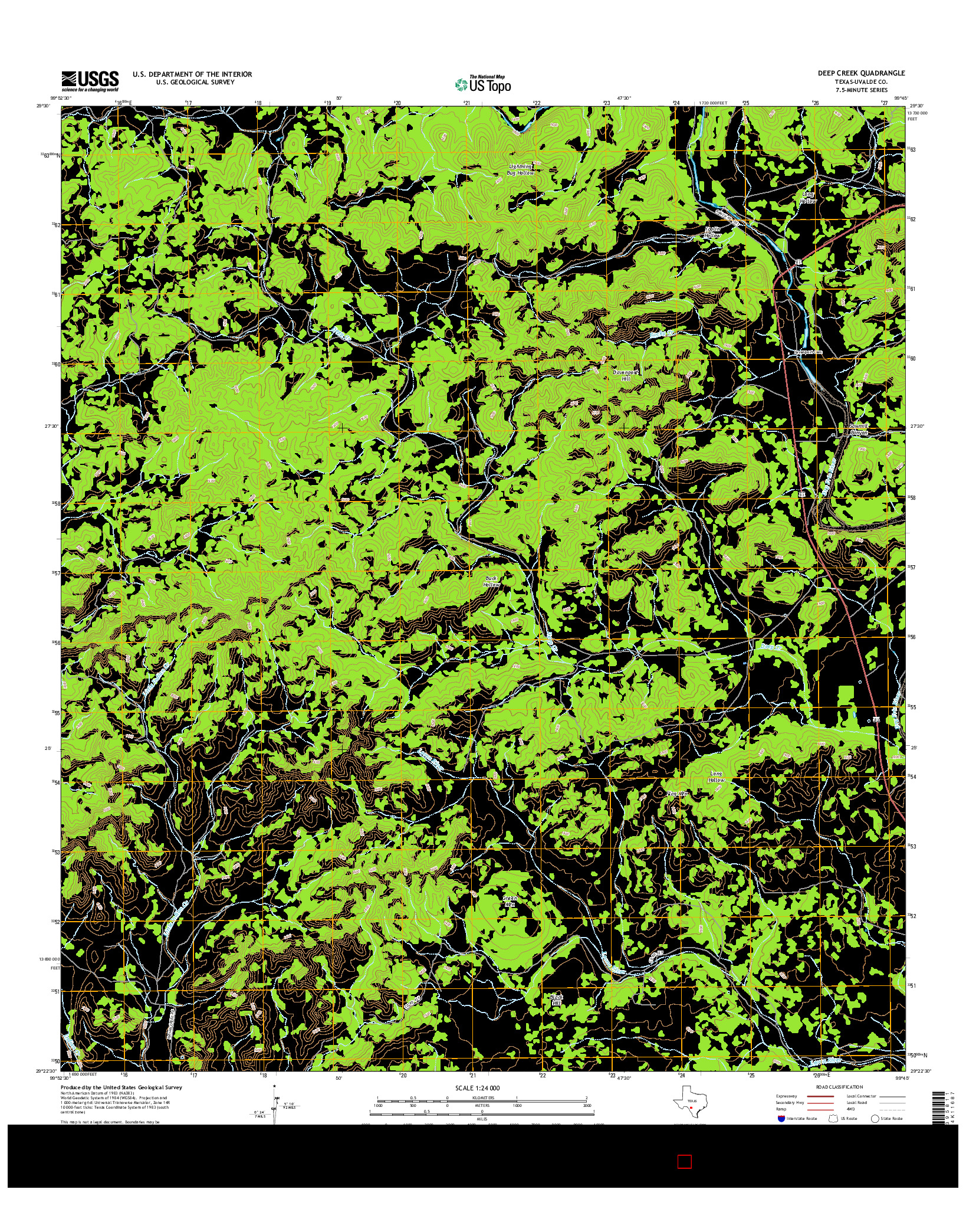 USGS US TOPO 7.5-MINUTE MAP FOR DEEP CREEK, TX 2016