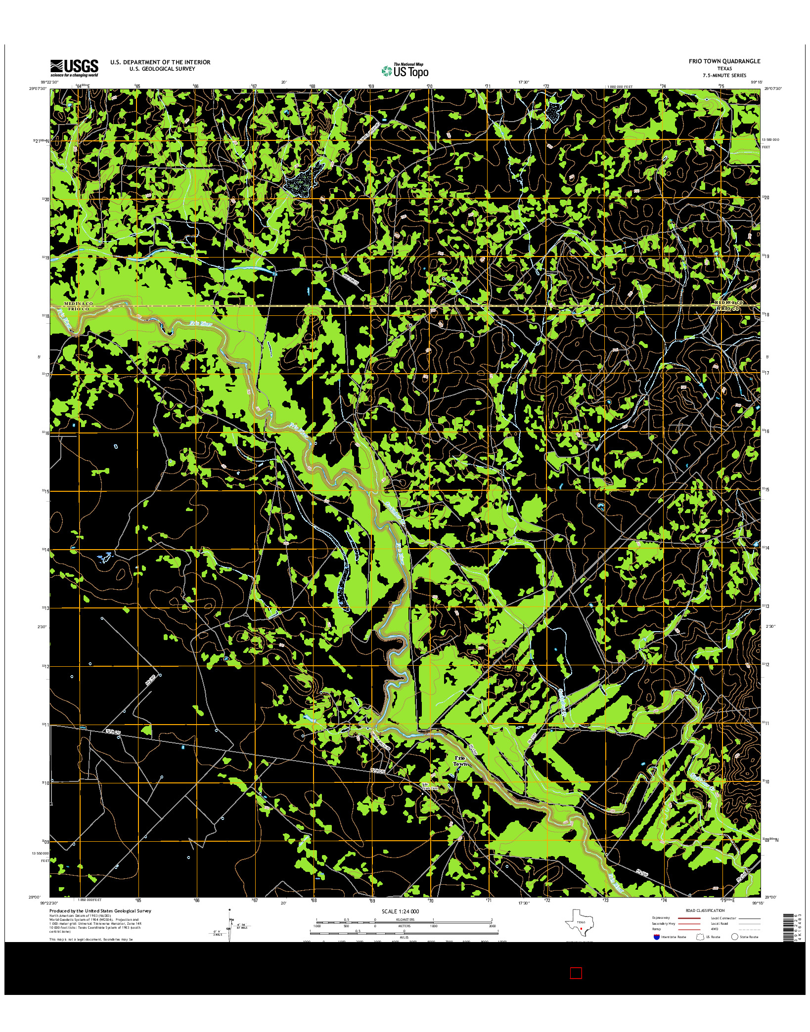 USGS US TOPO 7.5-MINUTE MAP FOR FRIO TOWN, TX 2016