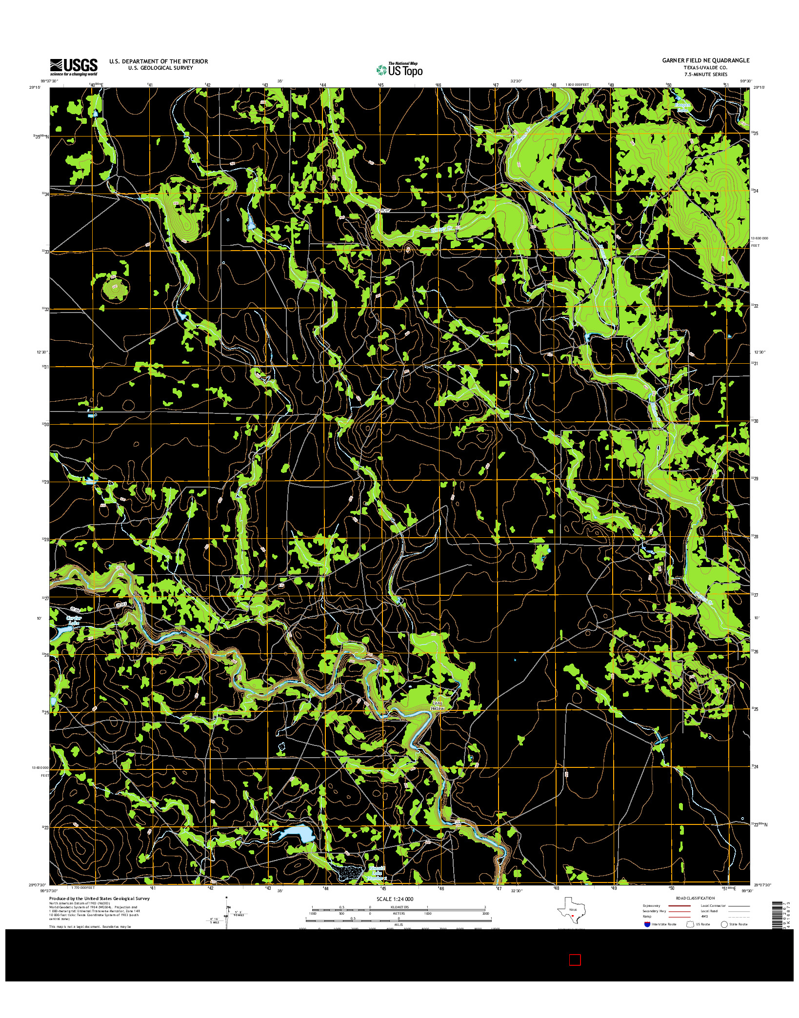 USGS US TOPO 7.5-MINUTE MAP FOR GARNER FIELD NE, TX 2016