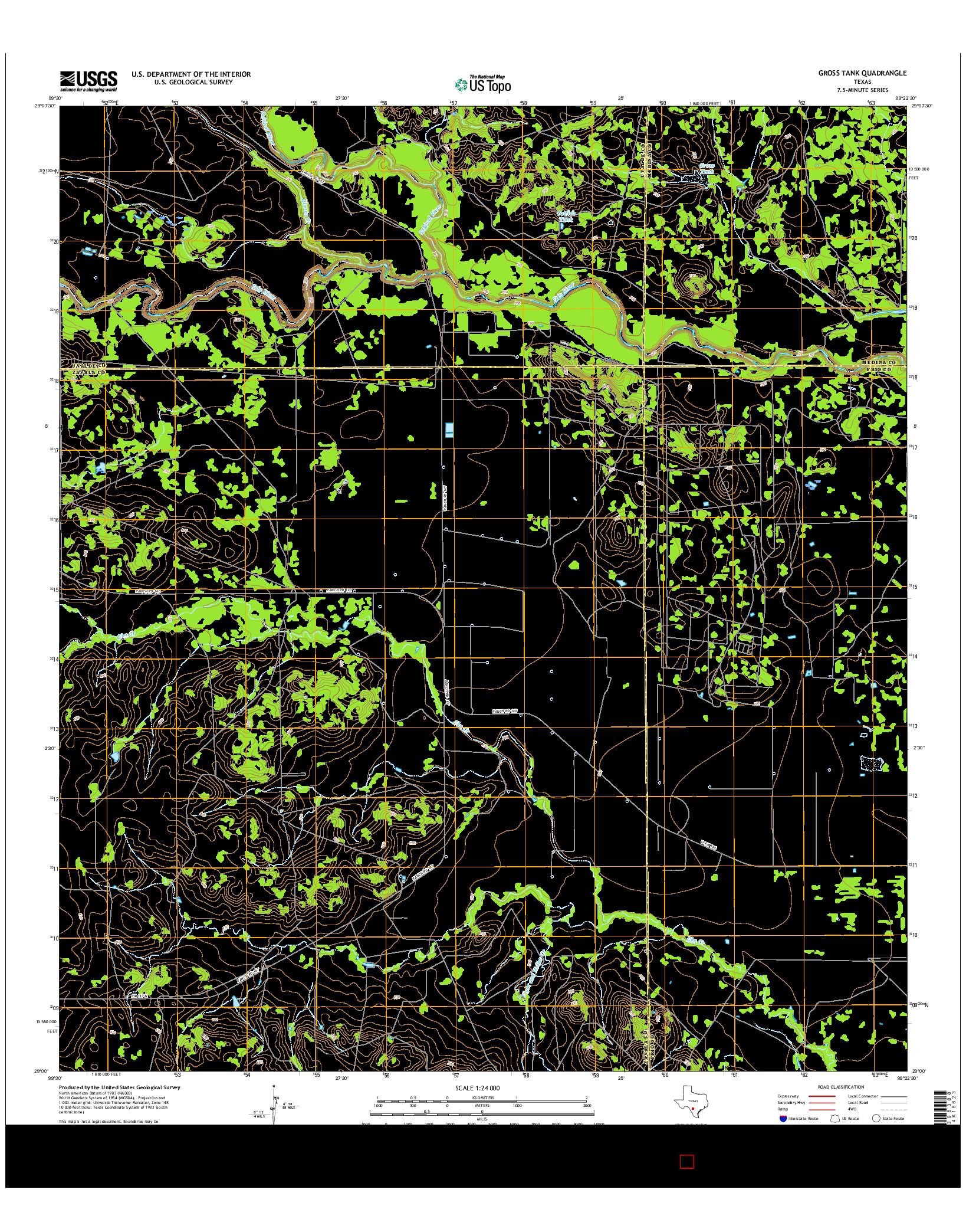 USGS US TOPO 7.5-MINUTE MAP FOR GROSS TANK, TX 2016