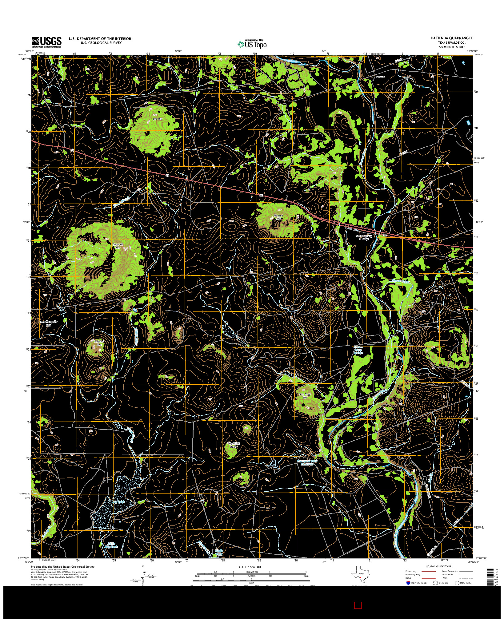 USGS US TOPO 7.5-MINUTE MAP FOR HACIENDA, TX 2016