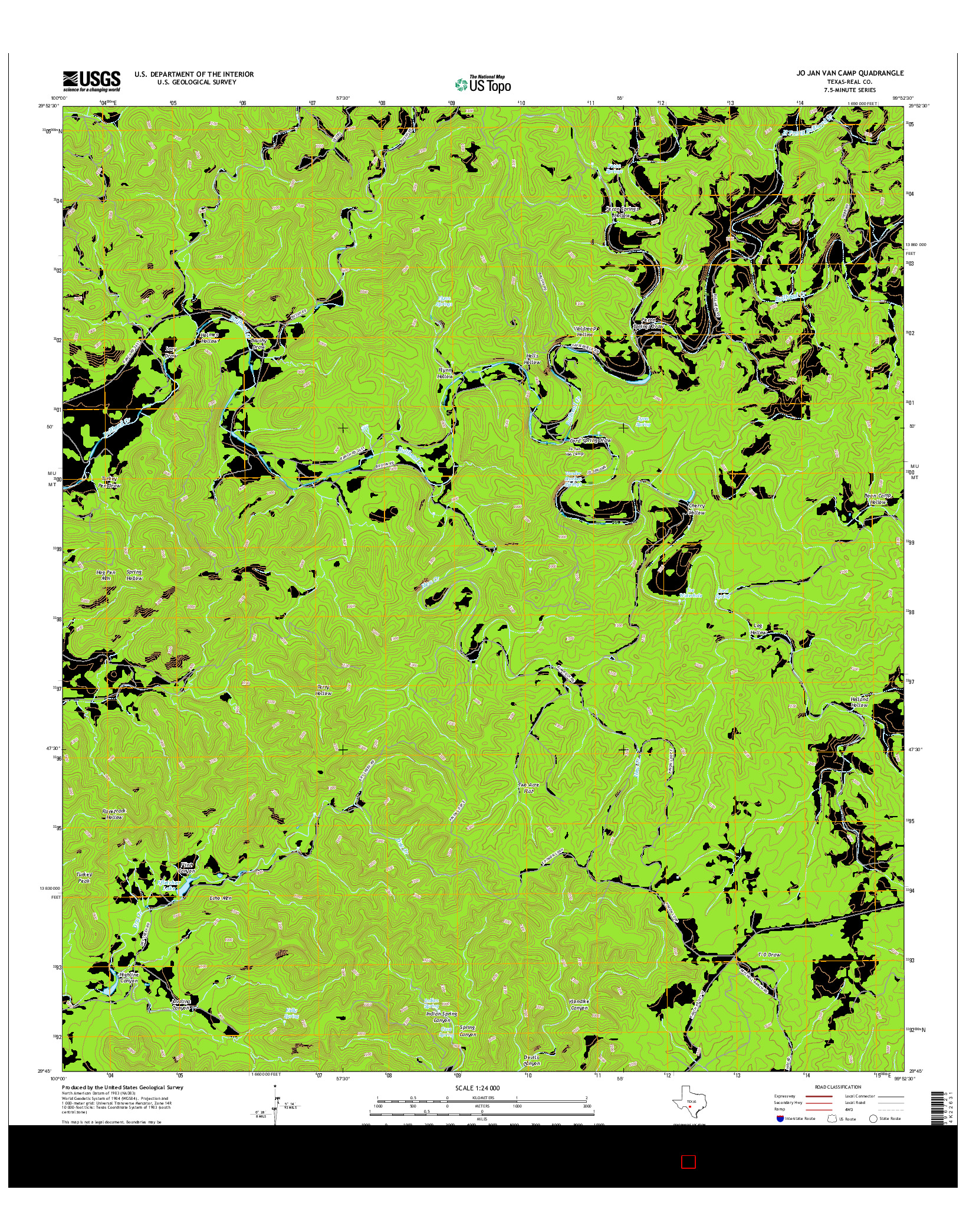 USGS US TOPO 7.5-MINUTE MAP FOR JO JAN VAN CAMP, TX 2016