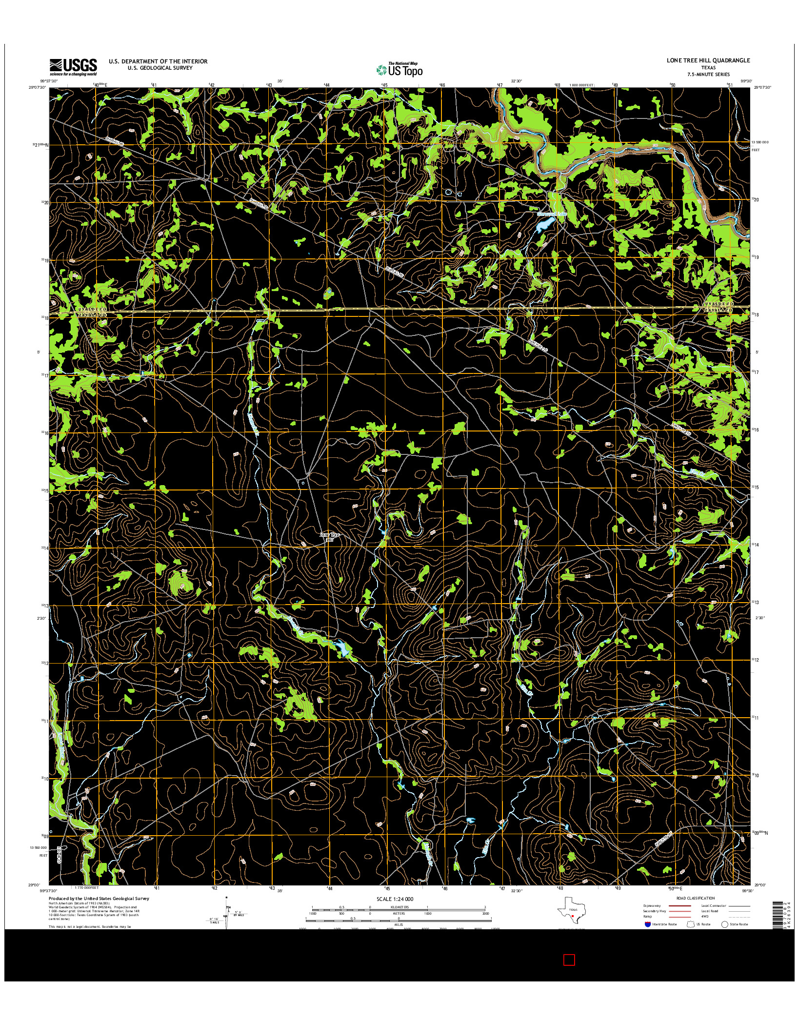 USGS US TOPO 7.5-MINUTE MAP FOR LONE TREE HILL, TX 2016