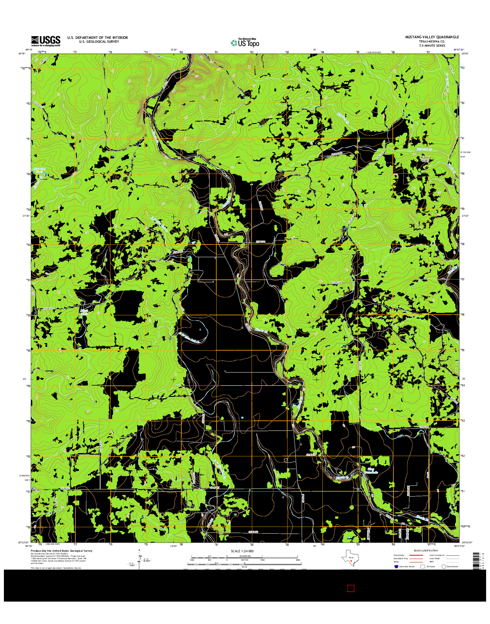 USGS US TOPO 7.5-MINUTE MAP FOR MUSTANG VALLEY, TX 2016